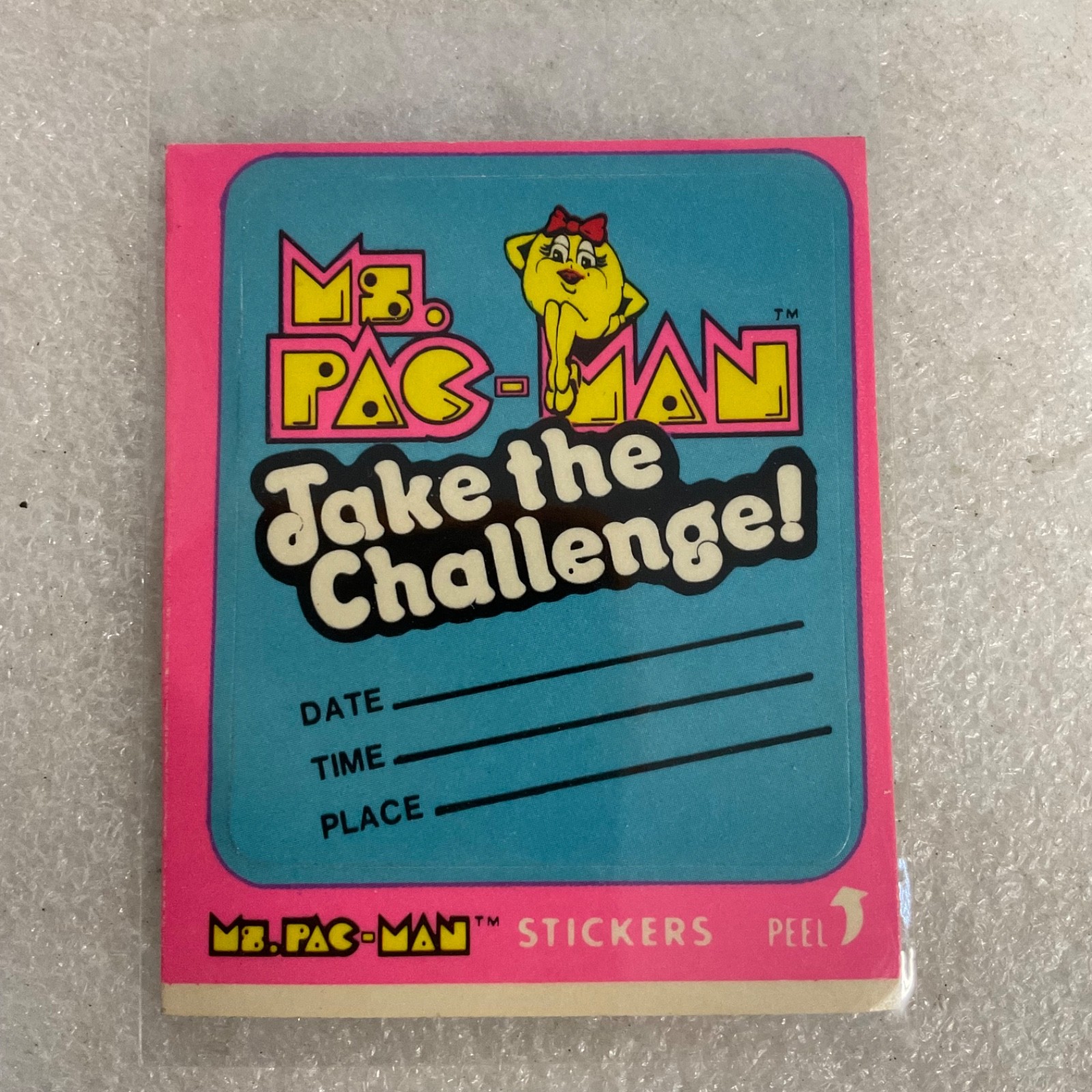 1981 Fleer Ms. Pac-Man Sticker #11 Take the Challenge Vintage Arcade - Image 1