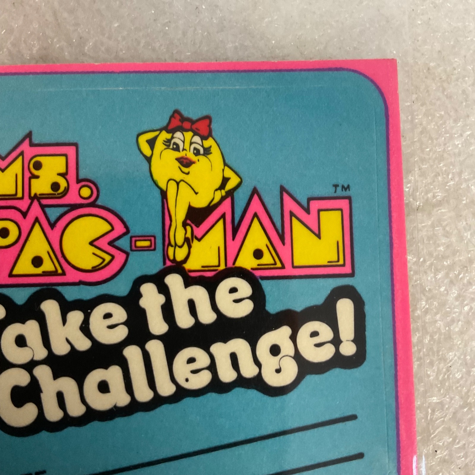 1981 Fleer Ms. Pac-Man Sticker #11 Take the Challenge Vintage Arcade - Image 4