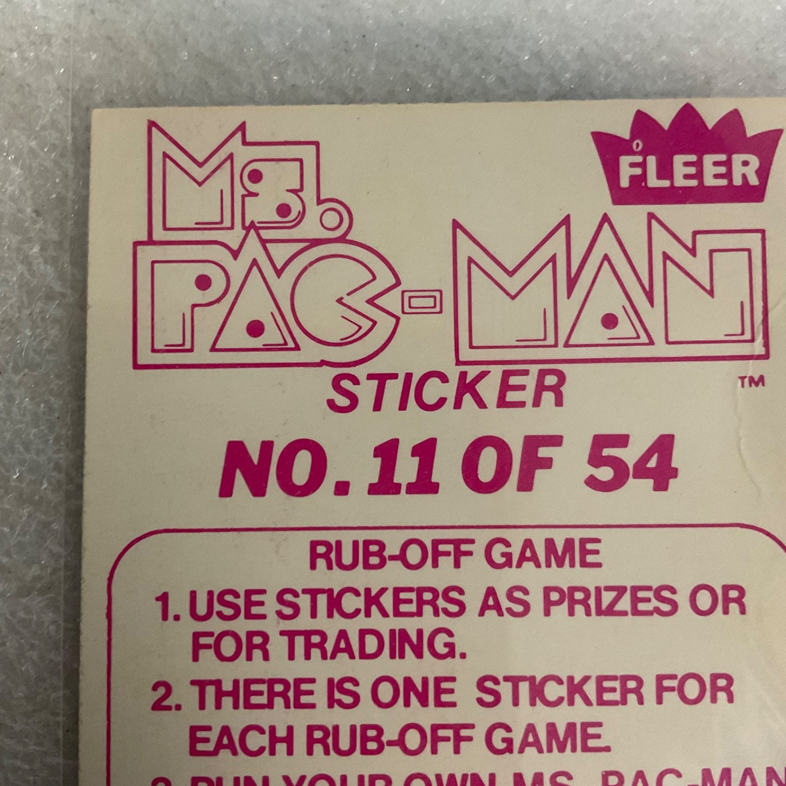 1981 Fleer Ms. Pac-Man Sticker #11 Take the Challenge Vintage Arcade - Image 7