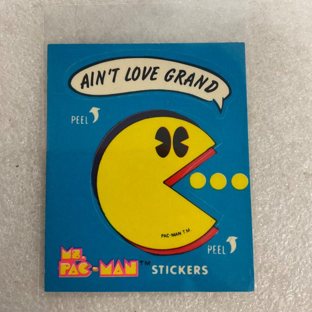 1981 Fleer Ms. Pac-Man Sticker #7 Ain't Love Grand Vintage Arcade Card - Image 1