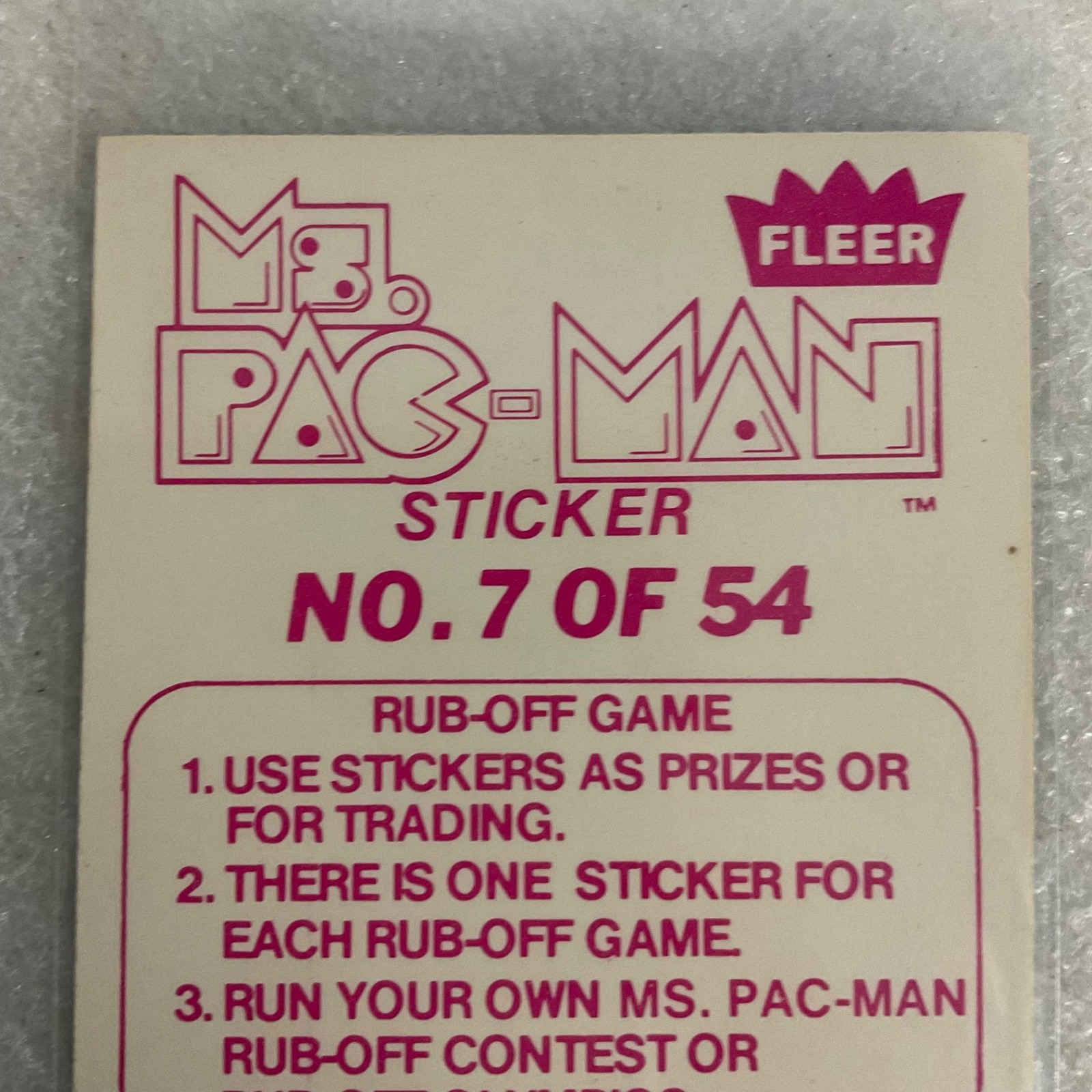 1981 Fleer Ms. Pac-Man Sticker #7 Ain't Love Grand Vintage Arcade Card - Image 8