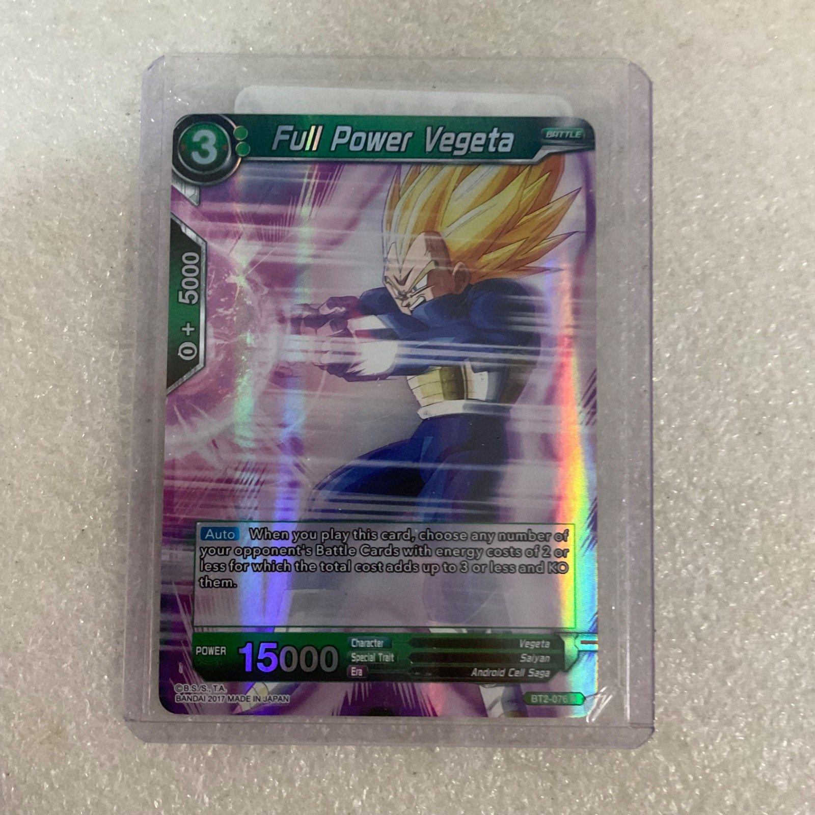 2017 Dragon Ball Super Union Force Full Power Vegeta BT2-076 R Foil - Image 12