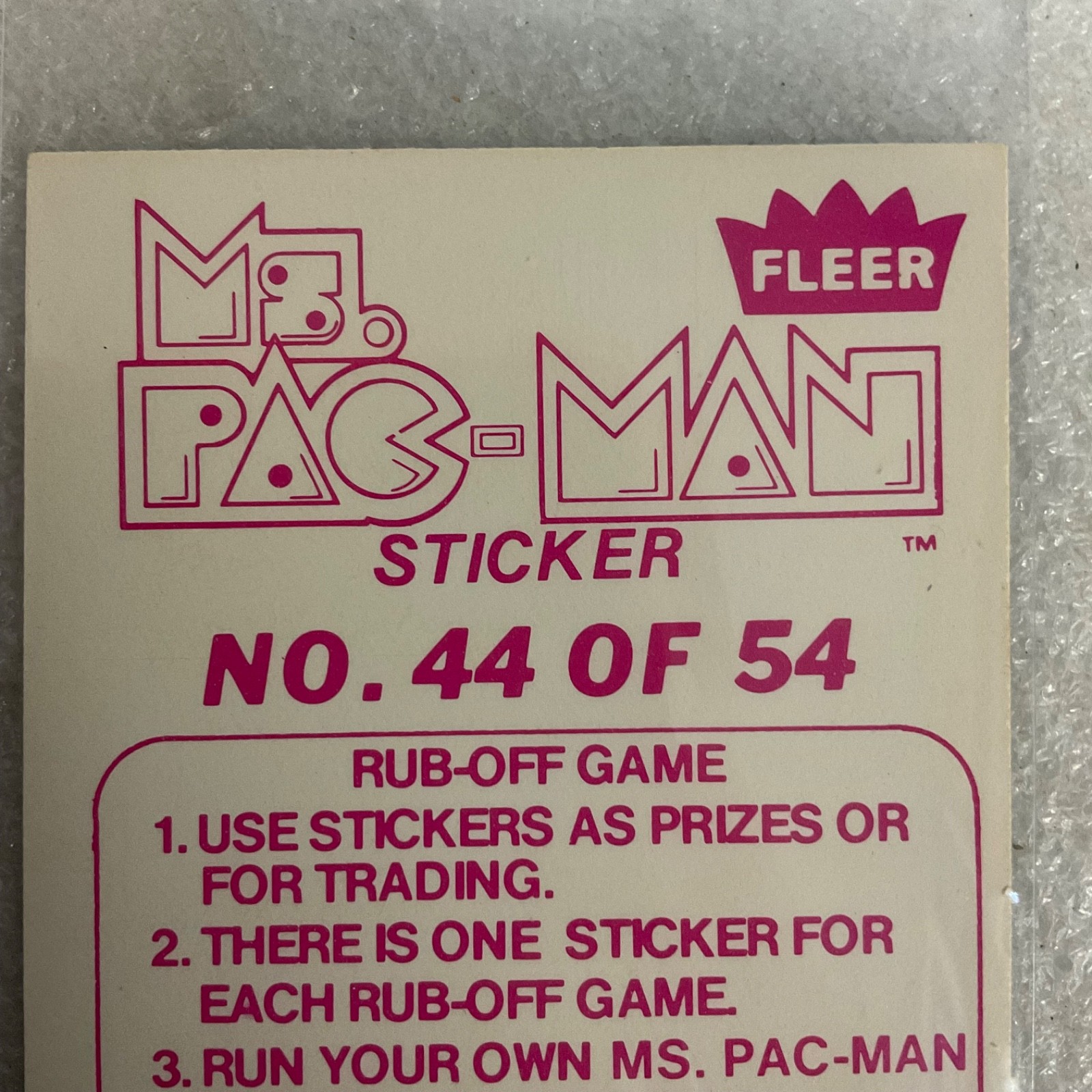 1981 Fleer Ms. Pac-Man Sticker #44 I'm Gonna Get That Ms. Pac-Man - Image 8