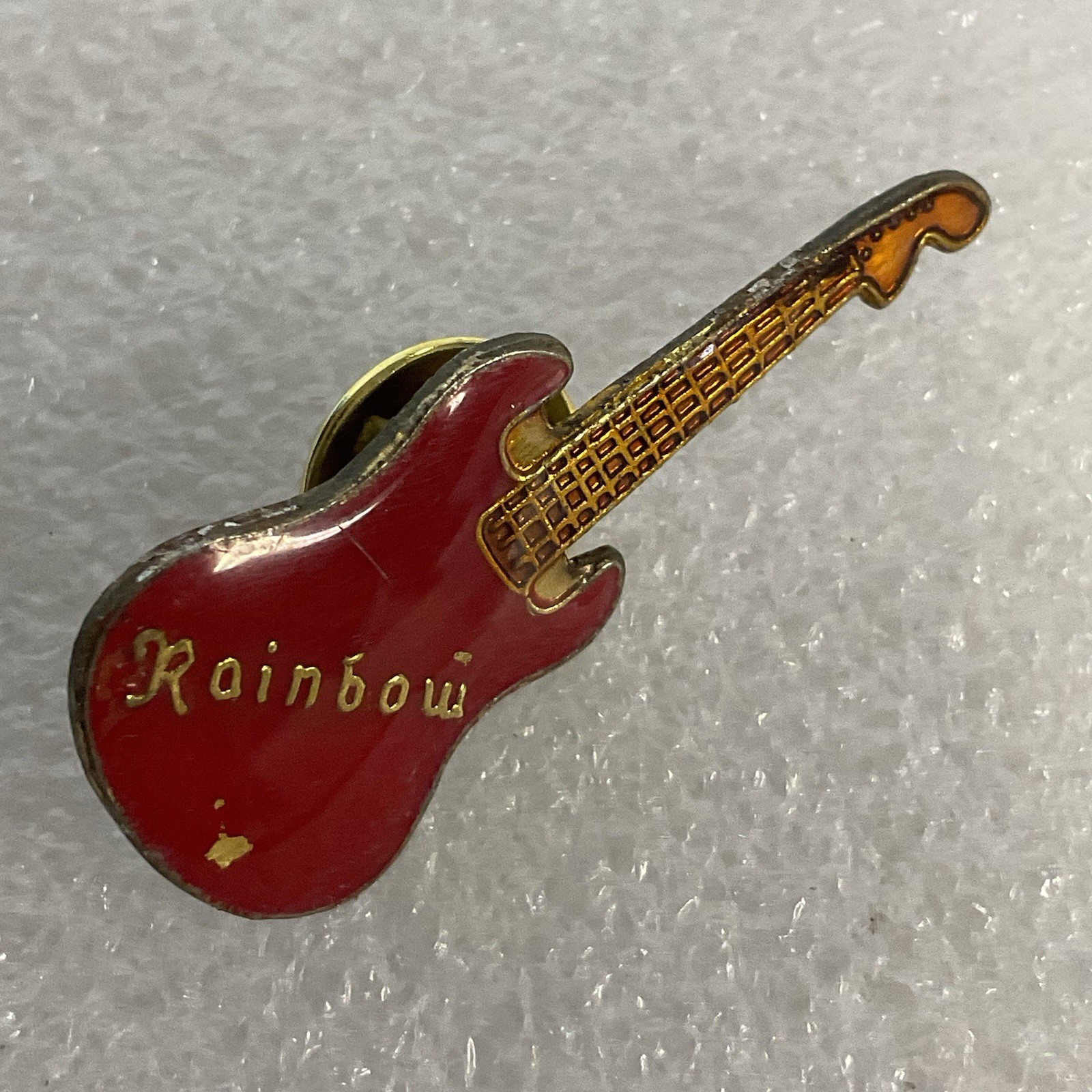 Rainbow Red Guitar Metal Enamel 1.5" Pin Pinback Richie Blackmore Rock Vintage - Image 6