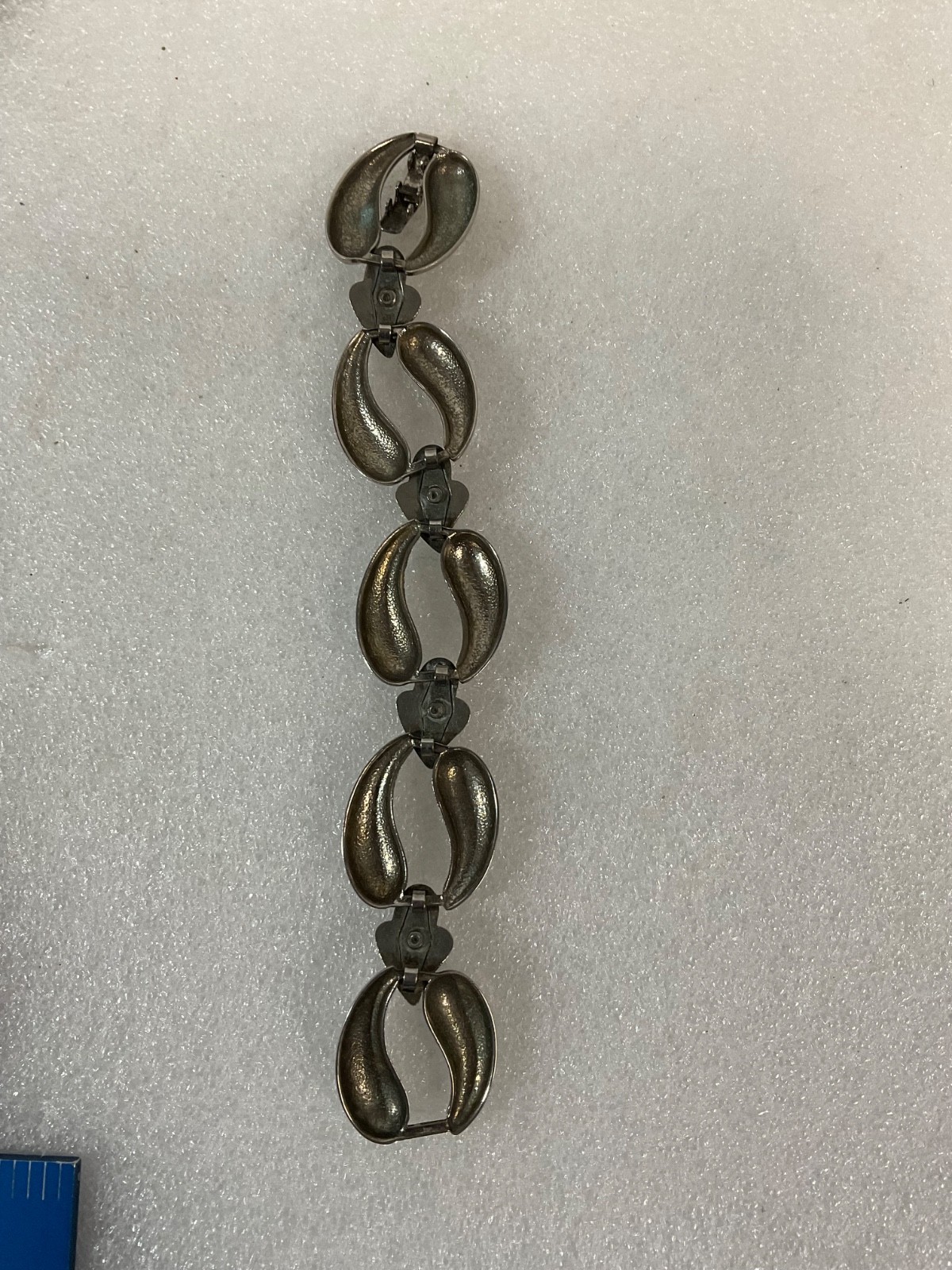 7in Silver Tone Chunky Link Bracelet 39.56g Fold Over Clasp - Image 2