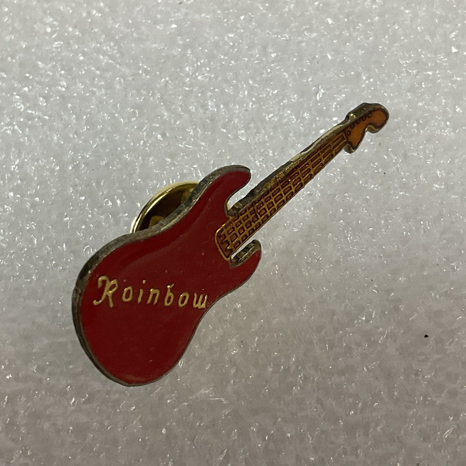 Rainbow Red Guitar Metal Enamel 1.5" Pin Pinback Vintage Richie Blackmore Rock - Image 10