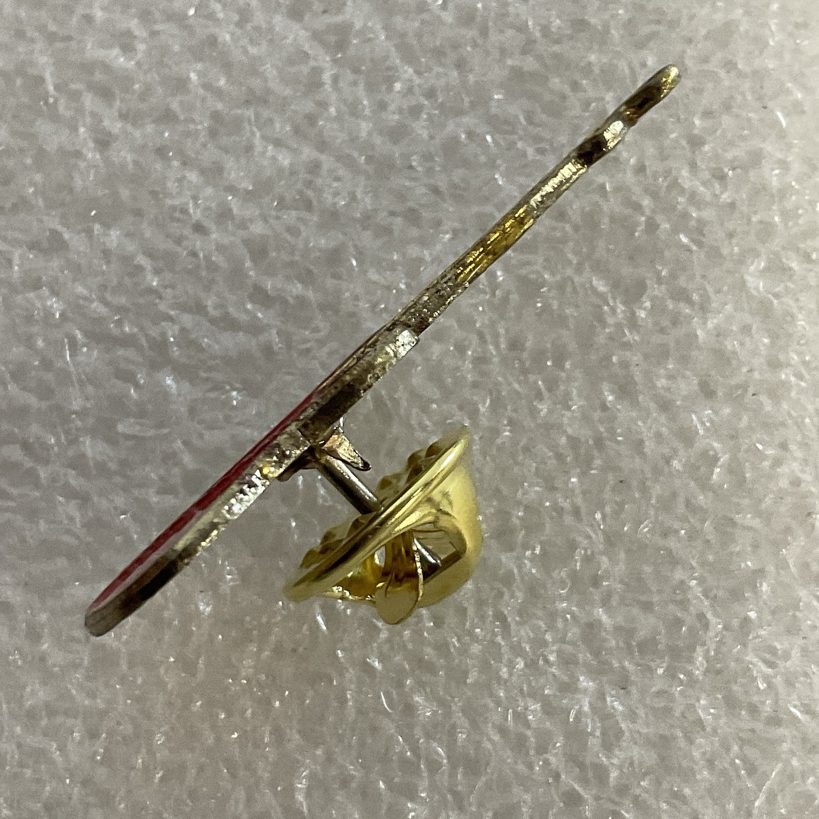 1980’s Vintage The Clash English Rock Band 1.5" Red & Gold Metal Guitar Pin - Image 4