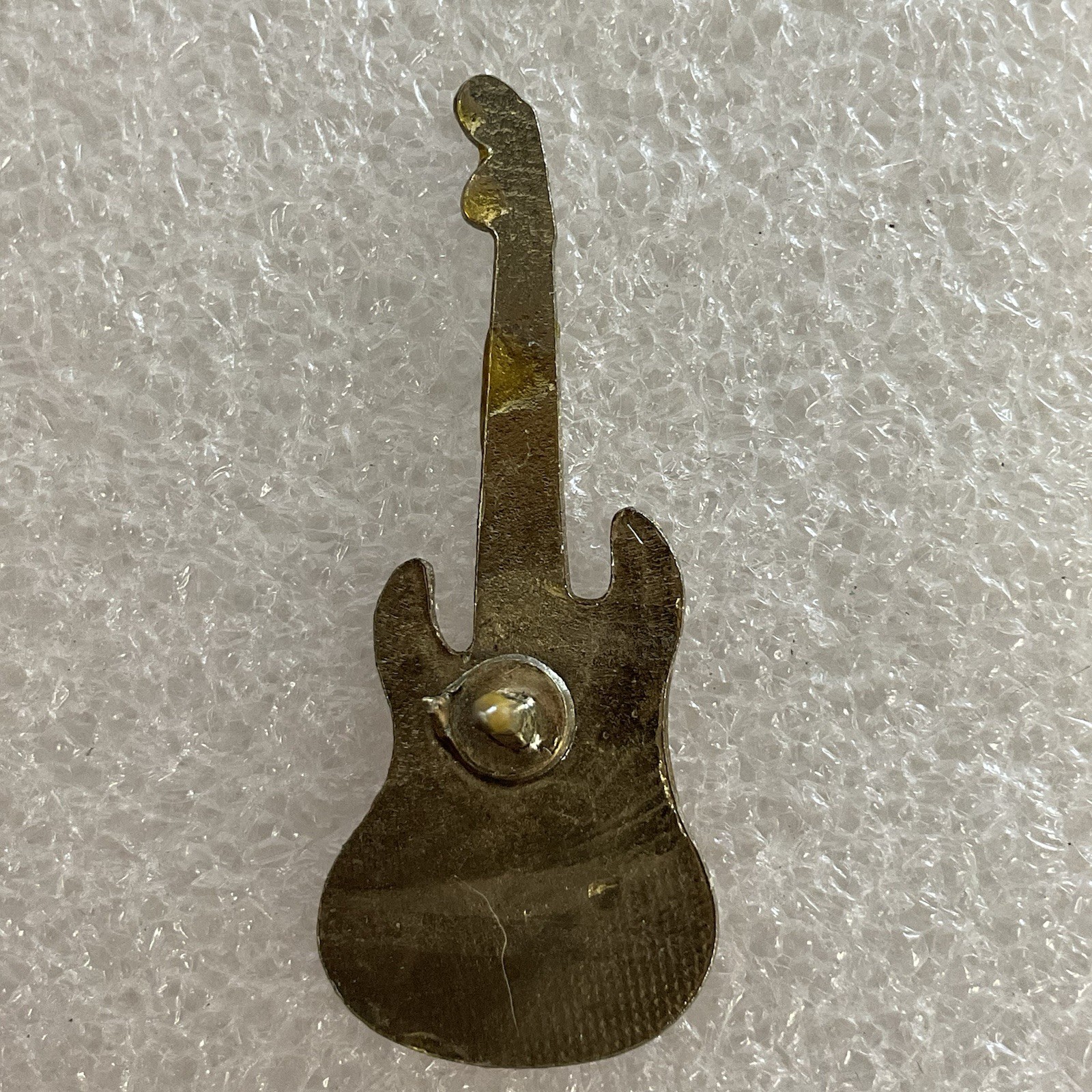 1980’s Vintage The Clash English Rock Band 1.5" Red & Gold Metal Guitar Pin - Image 2