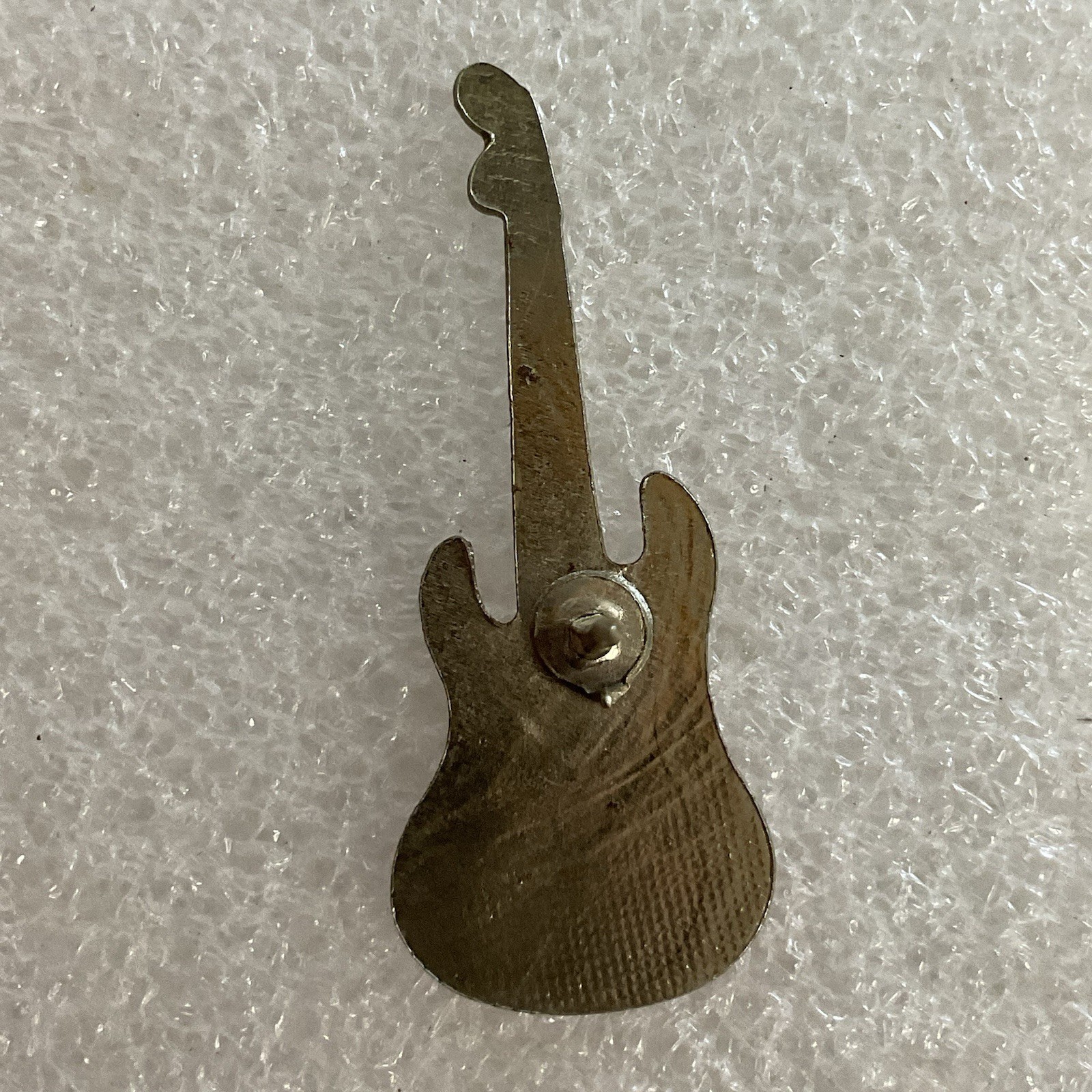 1980’s The Clash English Rock Band 1.5" Vintage Red & Gold Metal Guitar Pin - Image 2