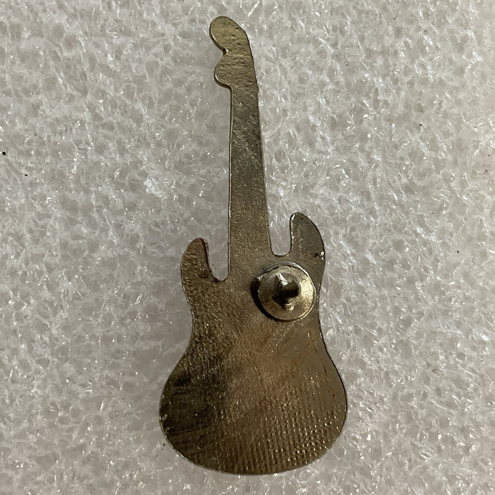 1980’s The Clash English Rock Band 1.5" Red & Gold Vintage Metal Guitar Pin - Image 2