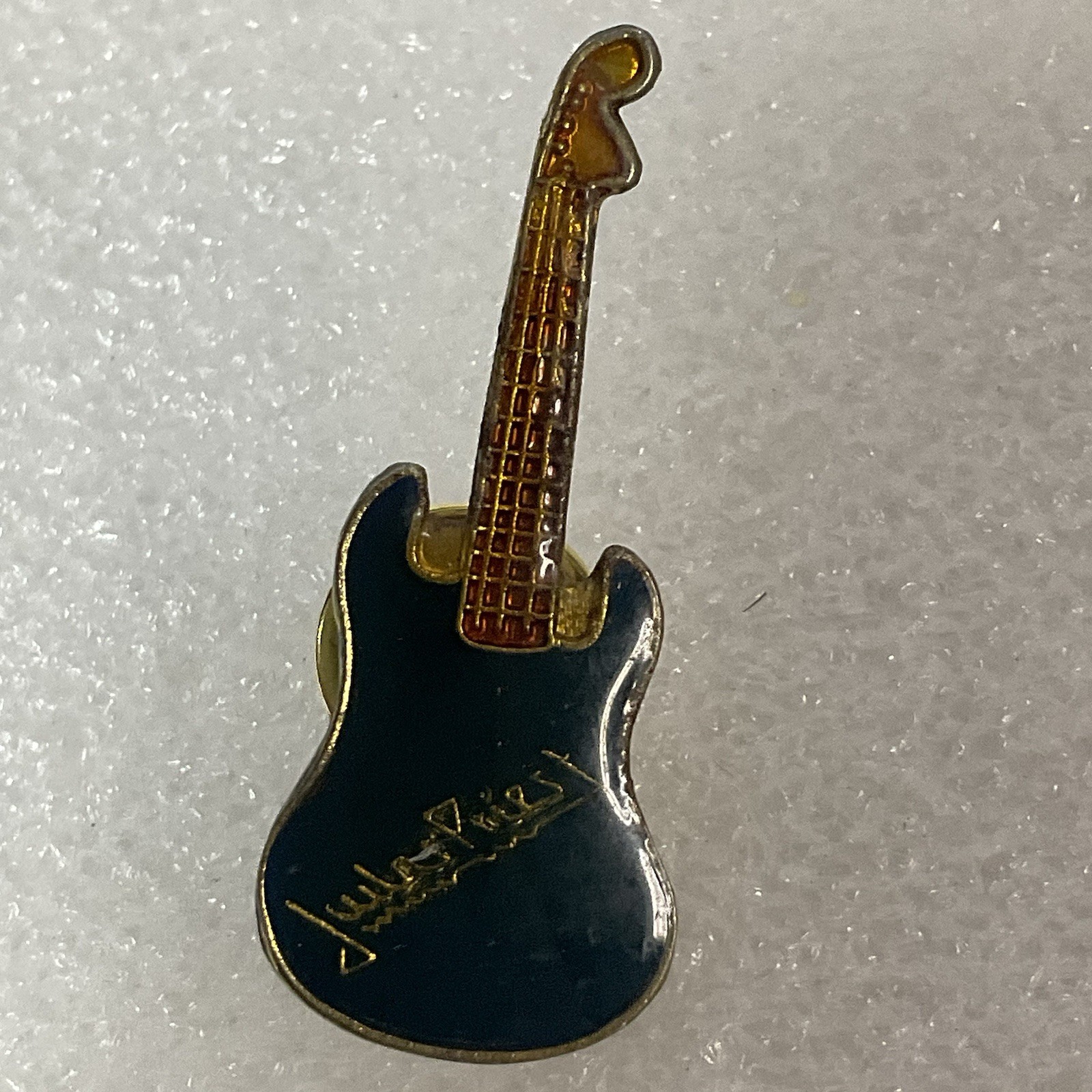 Judas Priest Blue & Gold Guitar Vintage Enamel Metal Pin Pinback GnuCollectibles - Image 4