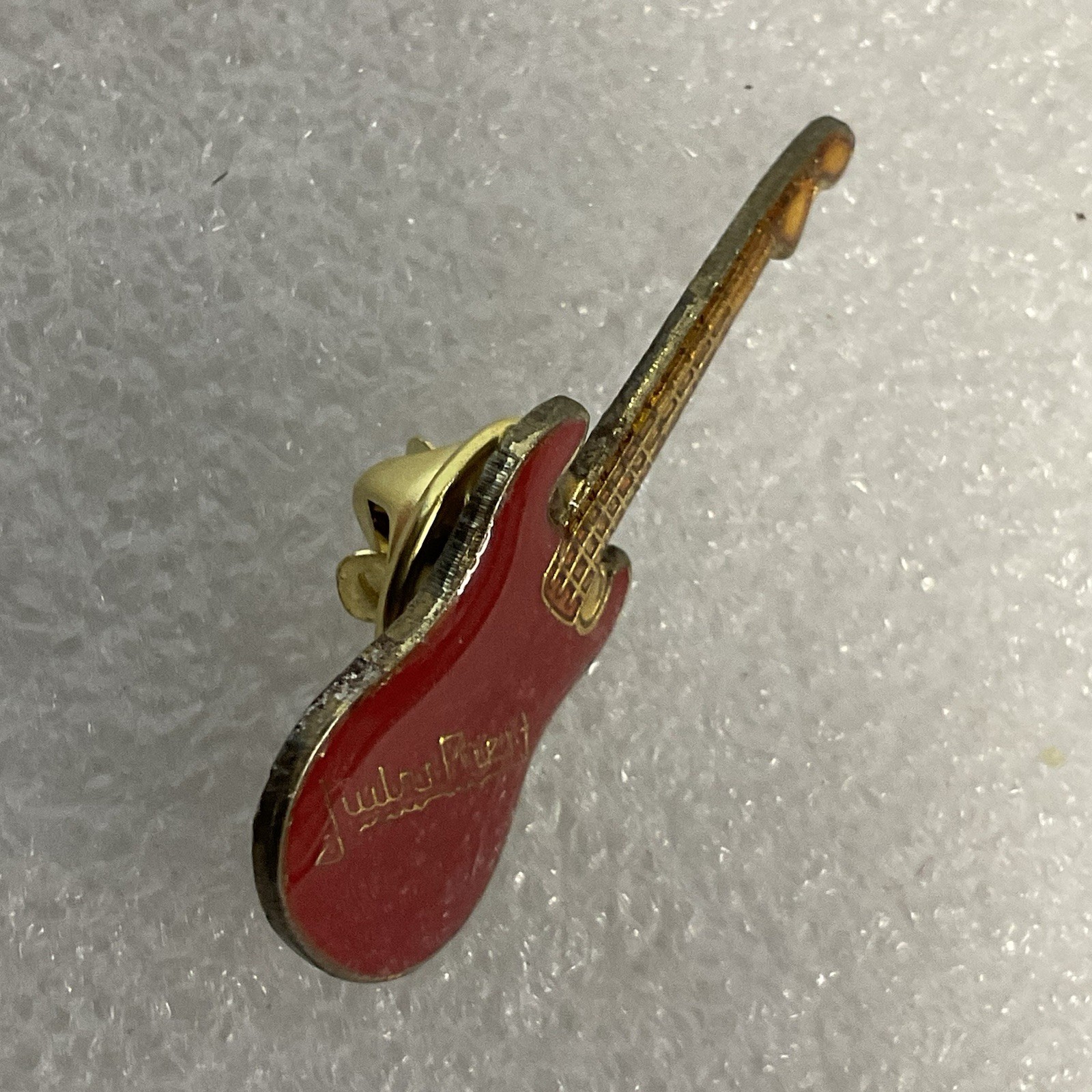 Judas Priest Red & Gold Vintage Guitar Enamel Metal Pin Pinback GnuCollectibles - Image 7