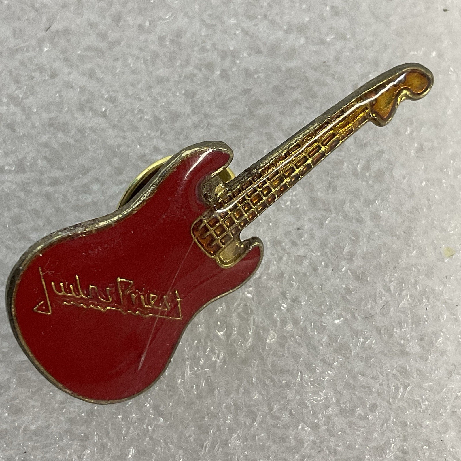 Judas Priest Red & Gold Vintage Guitar Enamel Metal Pin Pinback GnuCollectibles - Image 8