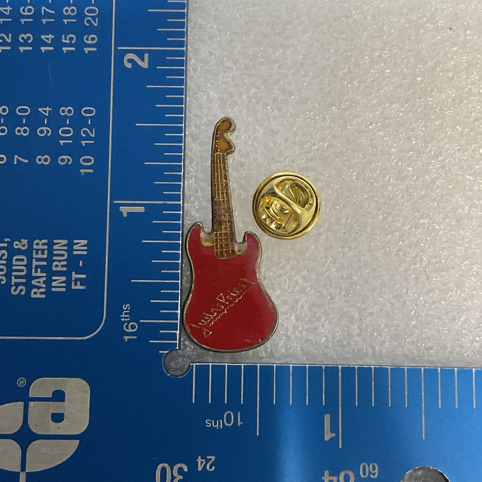 Judas Priest Red & Gold Guitar Vintage Enamel Metal Pin Pinback GnuCollectibles - Image 7