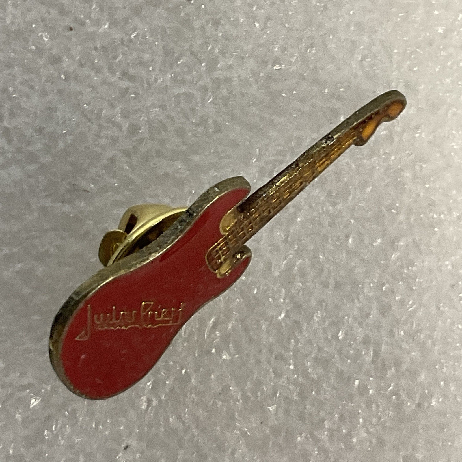Judas Priest Red & Gold Guitar Vintage Enamel Metal Pin Pinback GnuCollectibles - Image 7