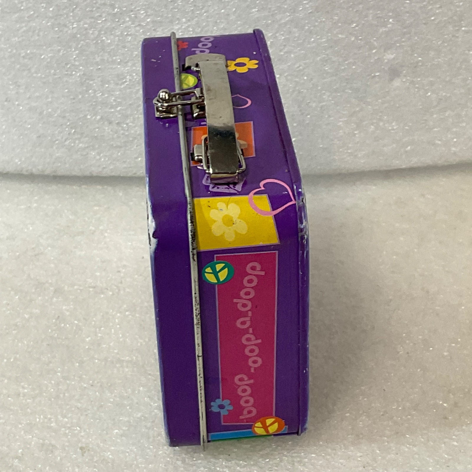Betty Boop Mini Metal Lunch Pail Tin Box 4in Purple 2003 King Features - Image 2