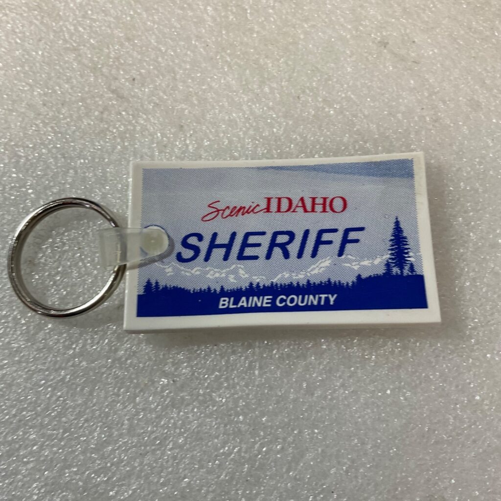 Sun Valley ID Sheriff Blaine County 2in Plastic Keychain Tag - Image 1