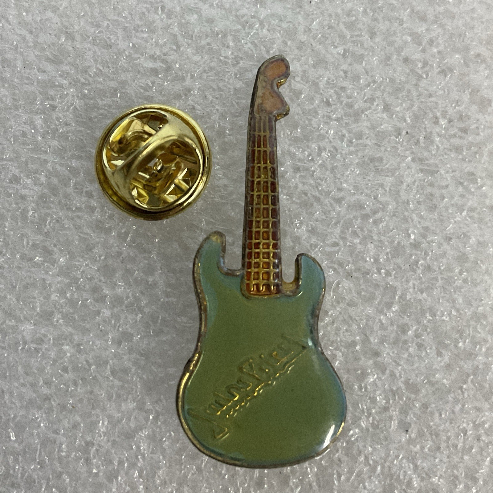 Judas Priest Teal & Gold Guitar Vintage Enamel Metal Pin Pinback GnuCollectibles - Image 3