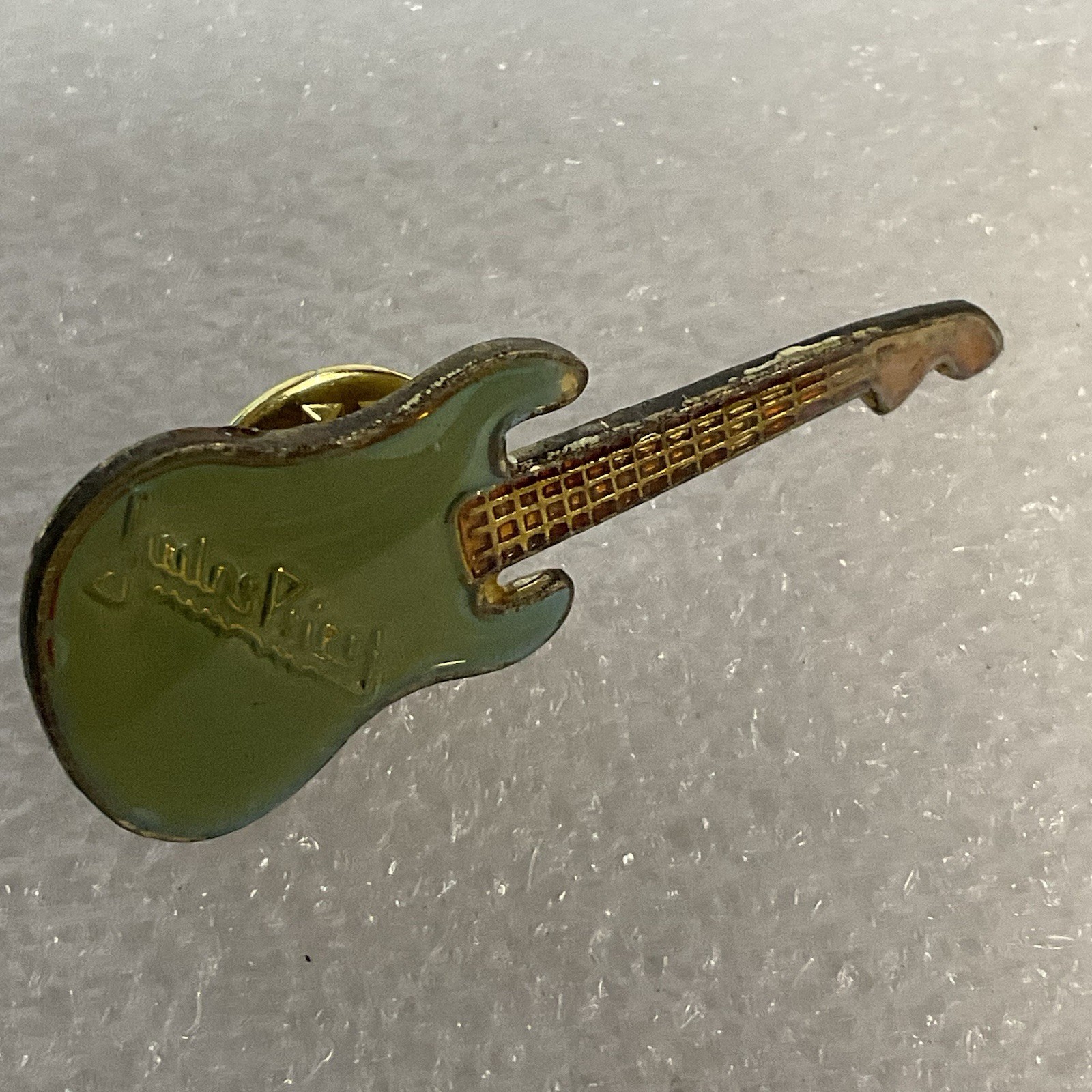Judas Priest Teal & Gold Guitar Vintage Enamel Metal Pin Pinback GnuCollectibles - Image 6