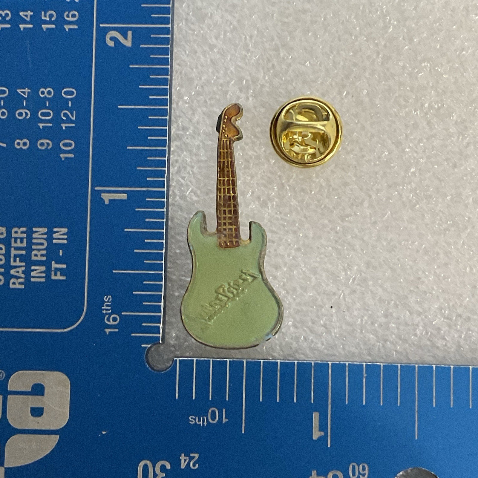 Judas Priest Teal & Gold Guitar Vintage Enamel Metal Pin Pinback GnuCollectibles - Image 5