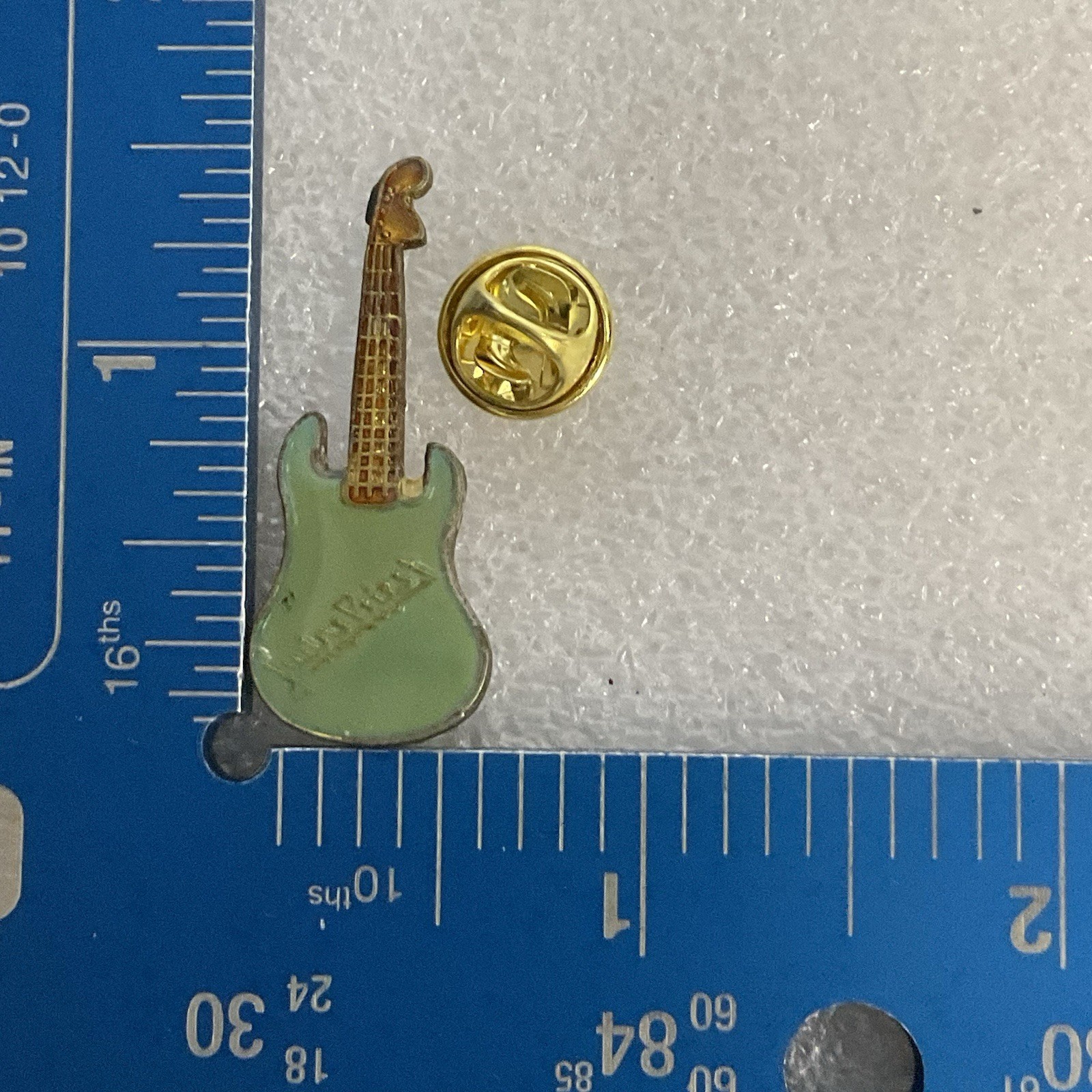 Judas Priest Teal & Gold Guitar Vintage Enamel Metal Pin Pinback GnuCollectibles - Image 5