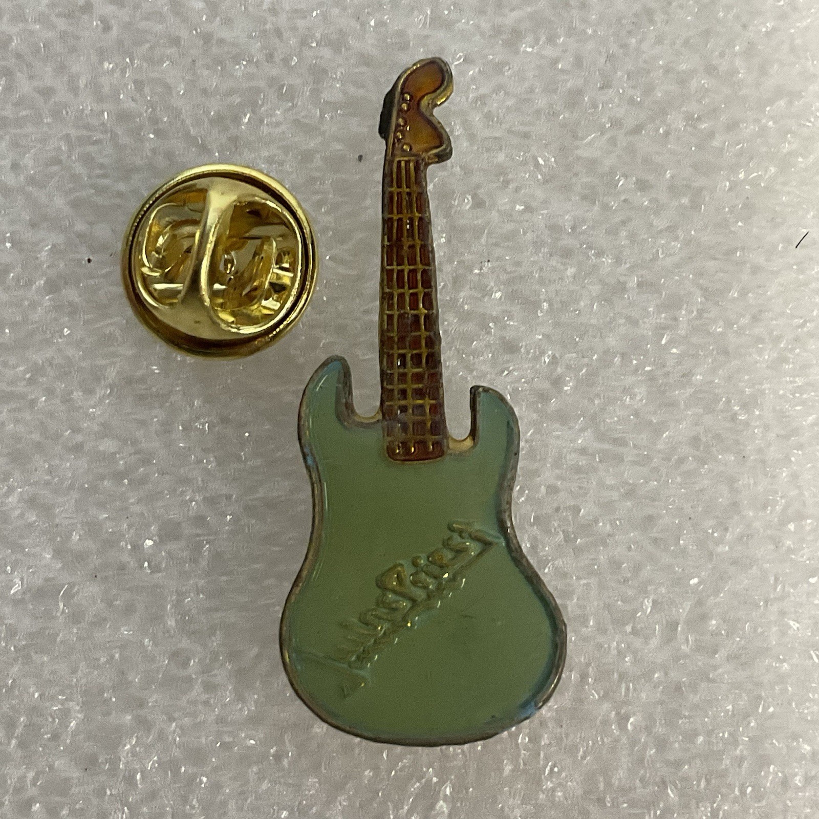 Judas Priest Teal & Gold Guitar Vintage Enamel Metal Pin Pinback GnuCollectibles - Image 7
