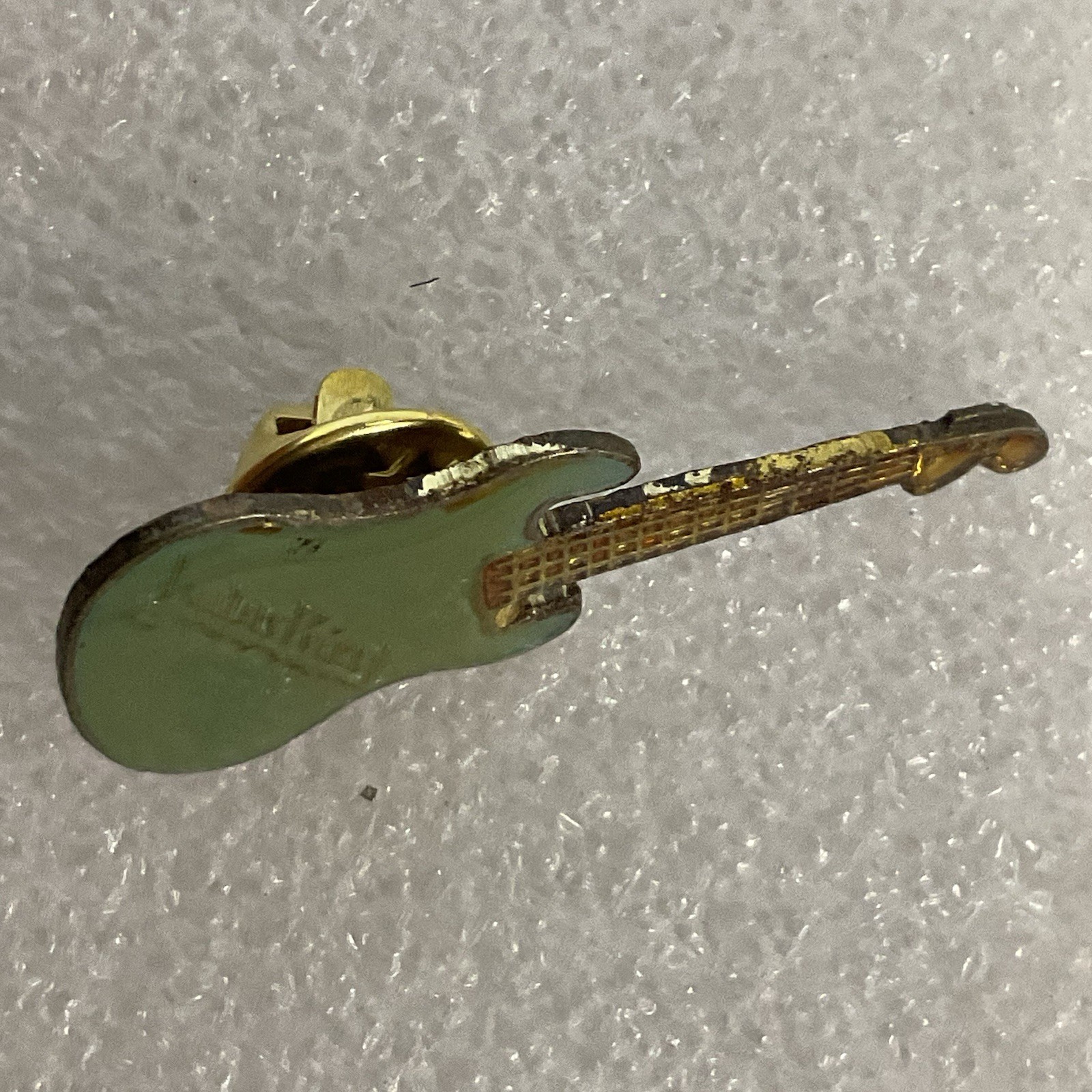 Judas Priest Teal & Gold Guitar Vintage Enamel Metal Pin Pinback GnuCollectibles - Image 7