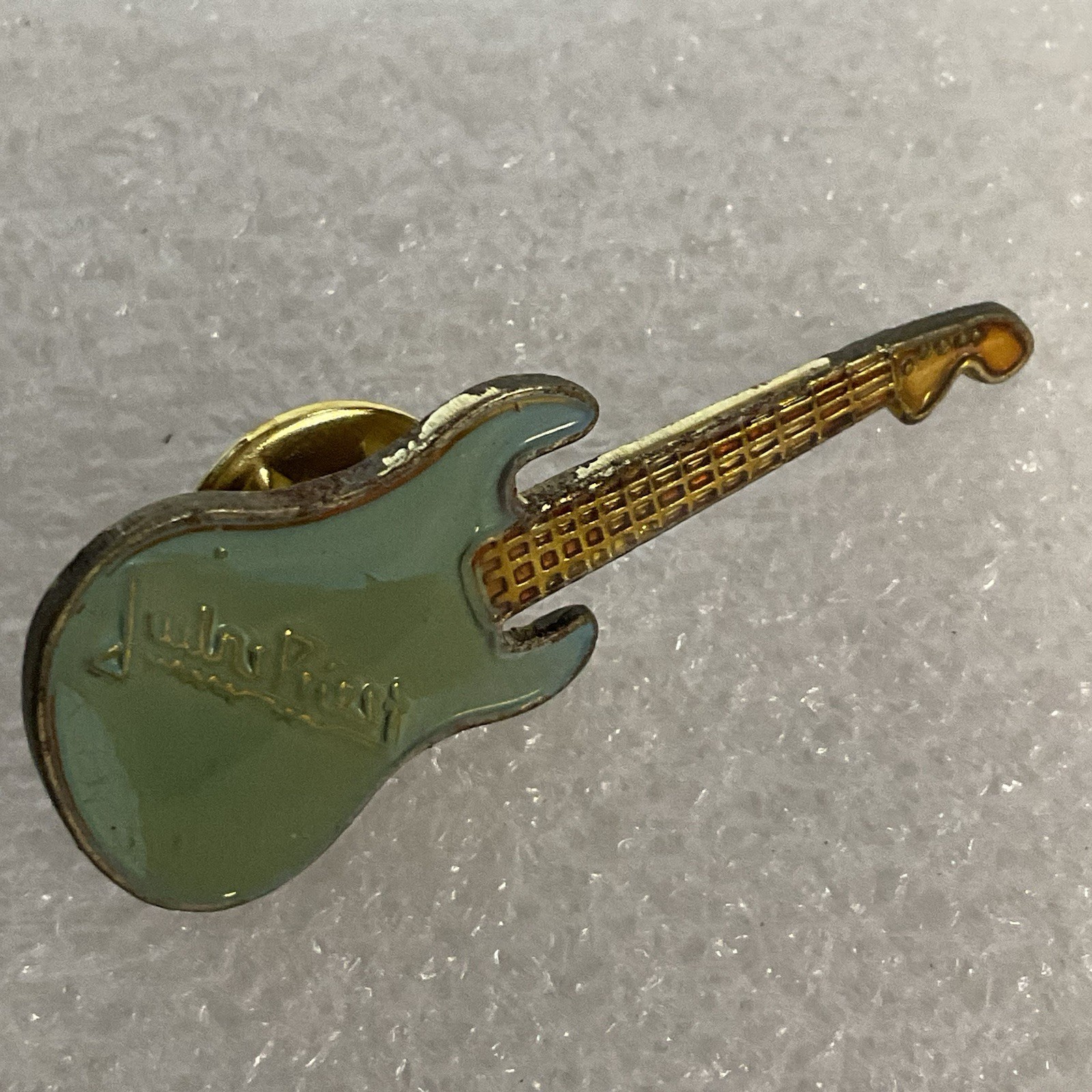 Judas Priest Teal & Gold Guitar Vintage Enamel Metal Pin Pinback GnuCollectibles - Image 6