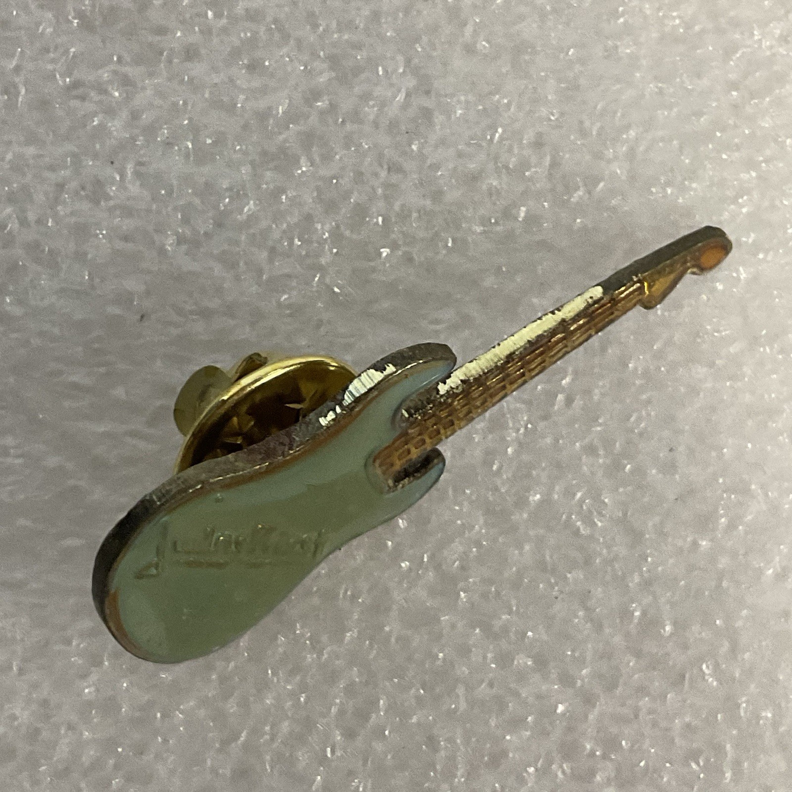 Judas Priest Teal & Gold Guitar Vintage Enamel Metal Pin Pinback GnuCollectibles - Image 5