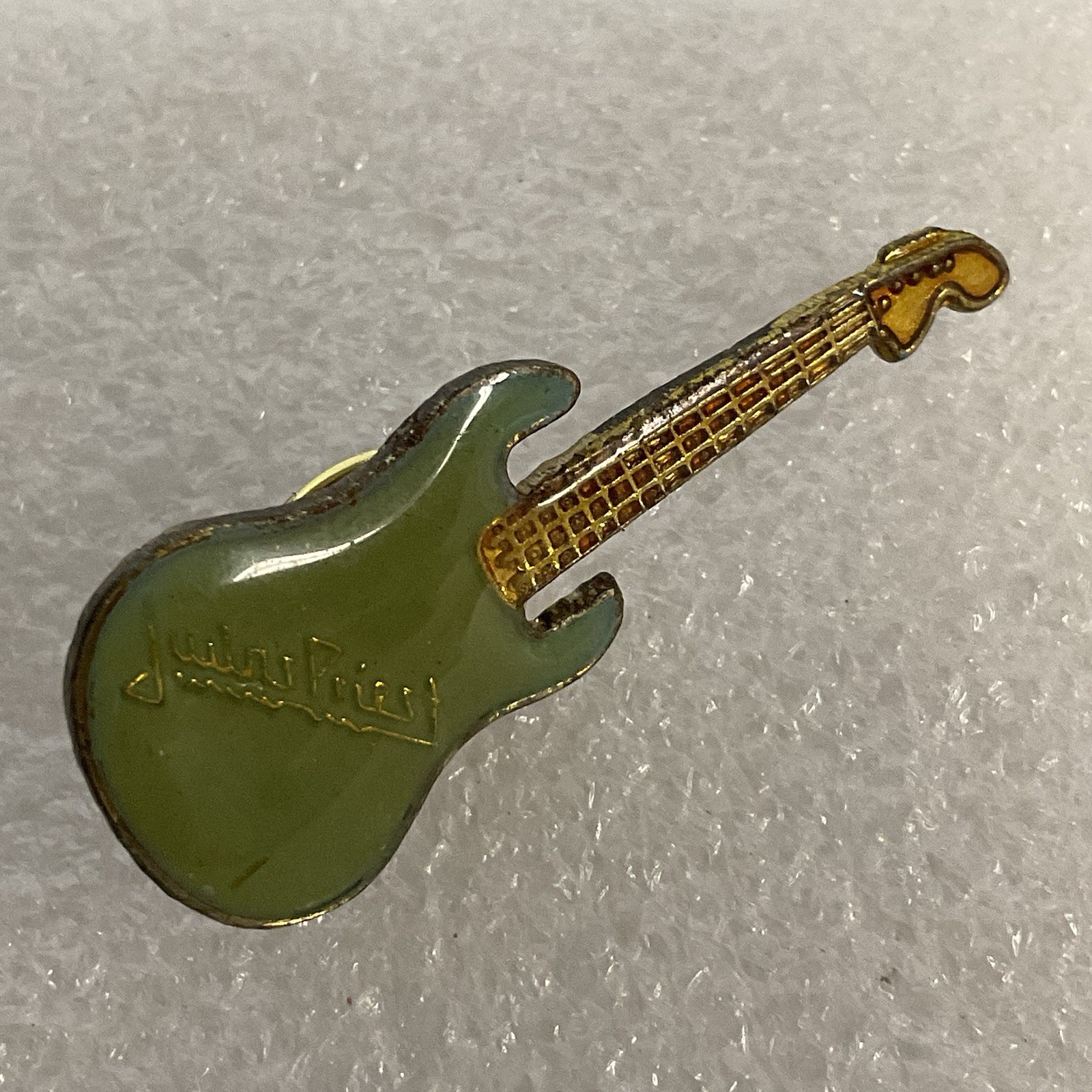 Judas Priest Teal & Gold Guitar Enamel Metal Vintage Pin Pinback GnuCollectibles - Image 5