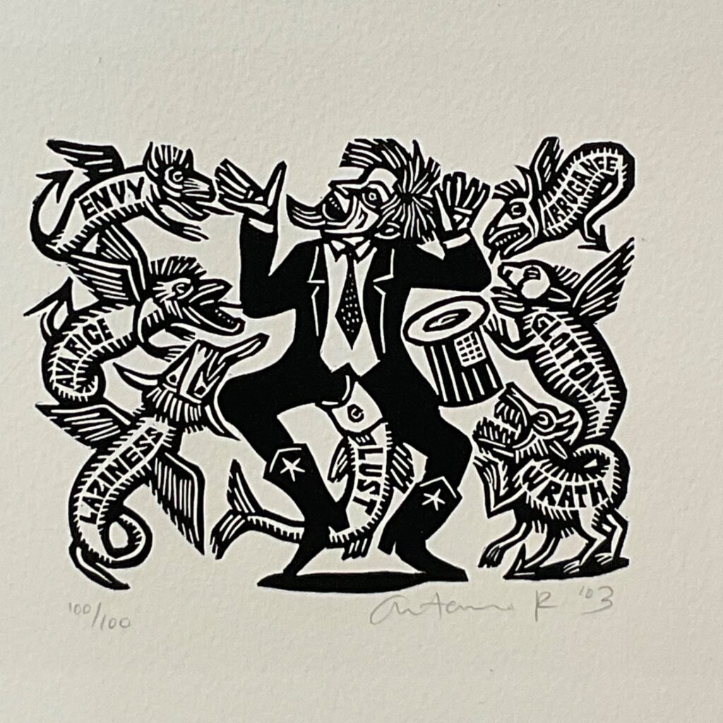 Artemio Rodriguez Seven Deadly Sins Signed Art Print 100/100 7.5in - Image 1