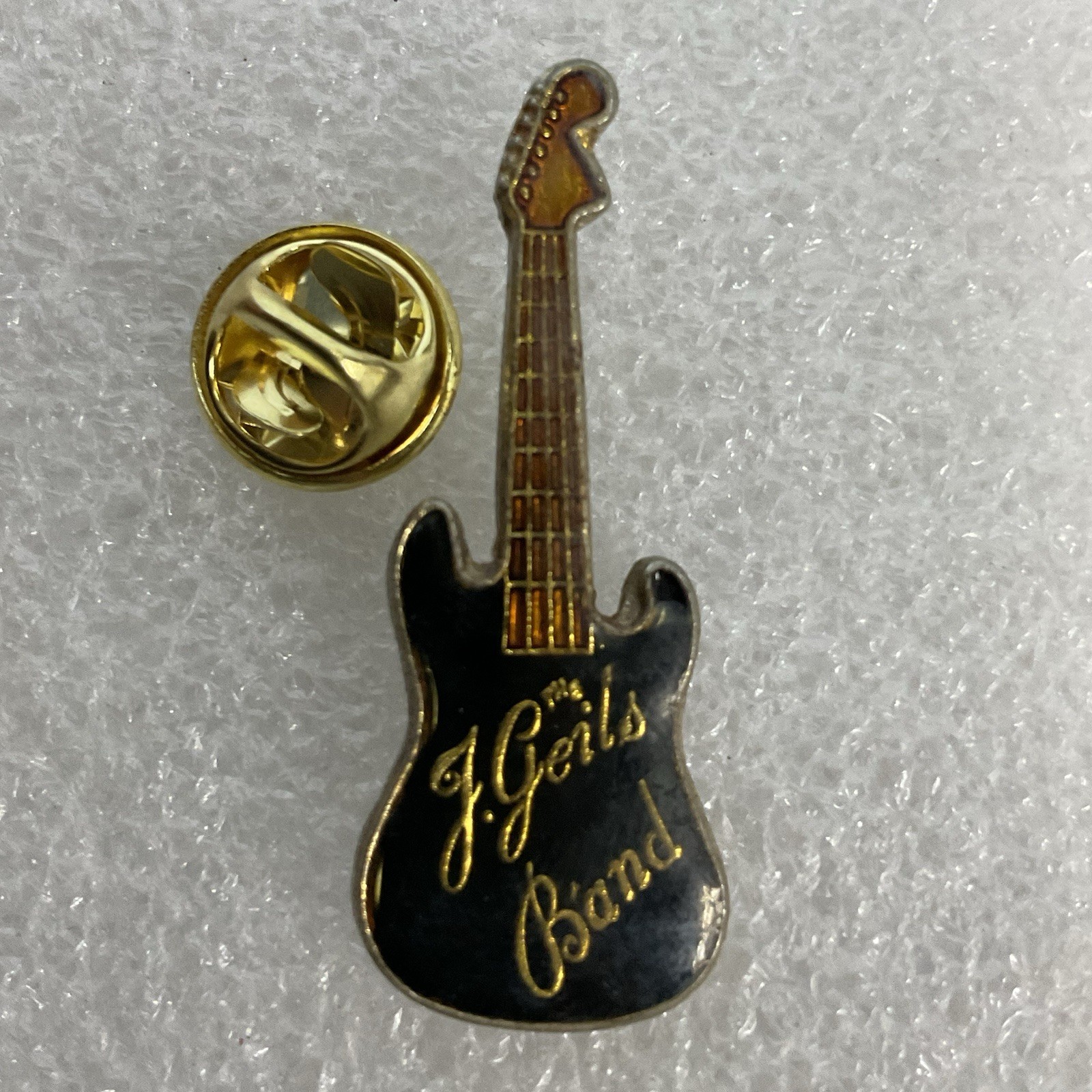 The J Geils Band Black &Gold Vtg Guitar Enamel Metal Pin Pinback GnuCollectibles - Image 3