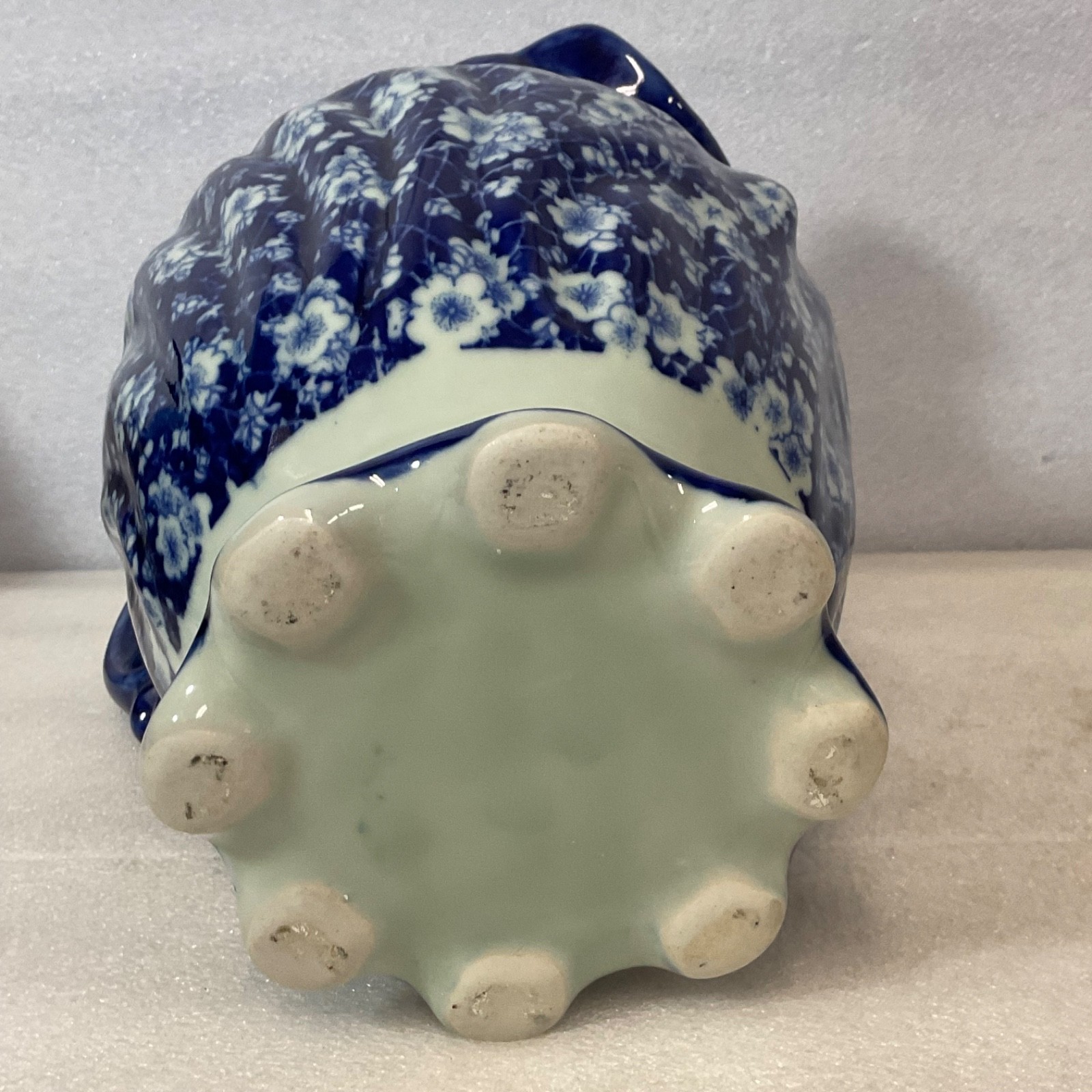 Blue White Ceramic Wash Basin Pitcher Set Floral Oval 16in Bowl - Image 12