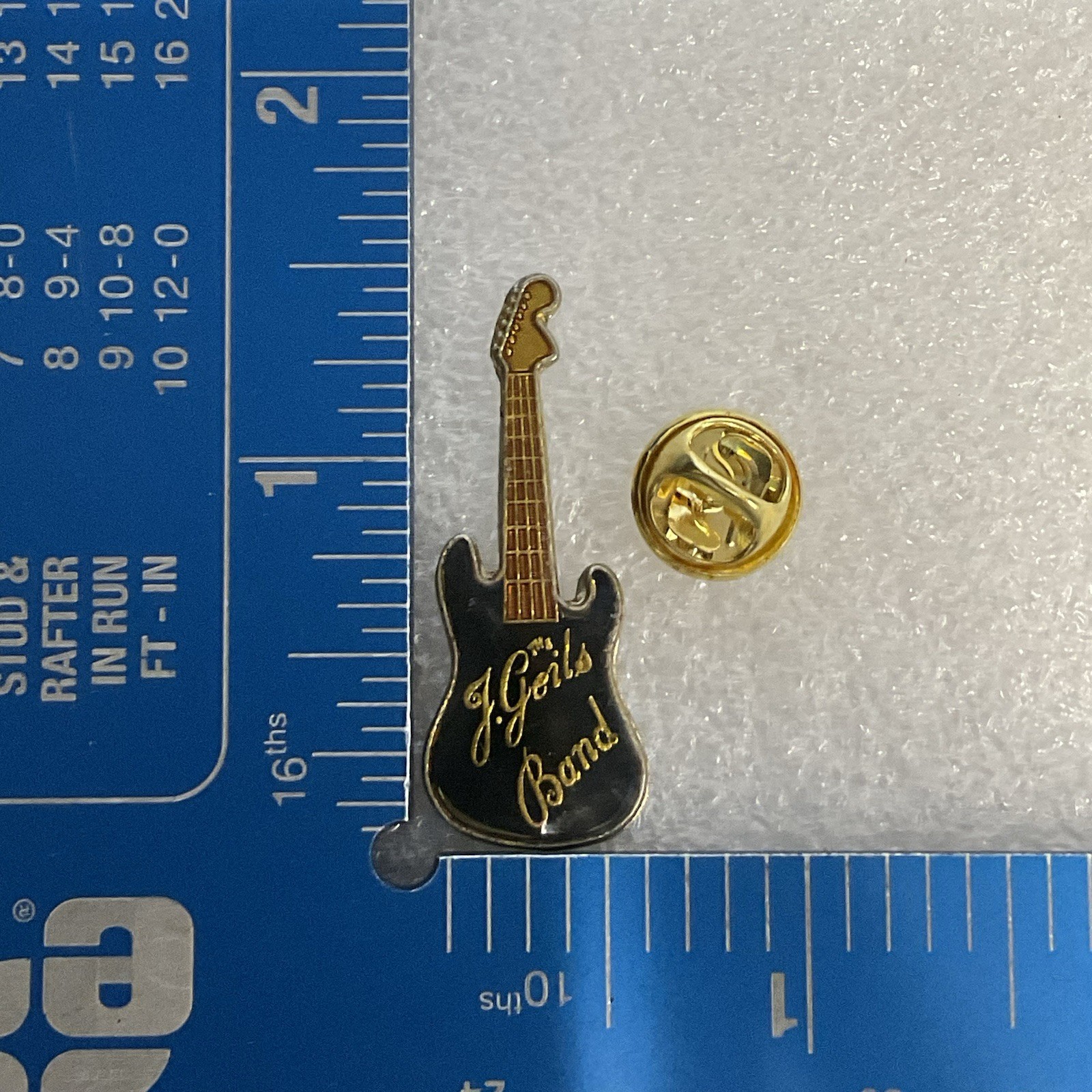 The J Geils Band Black &Gold Guitar Enamel Metal Pin Vtg Pinback GnuCollectibles - Image 5