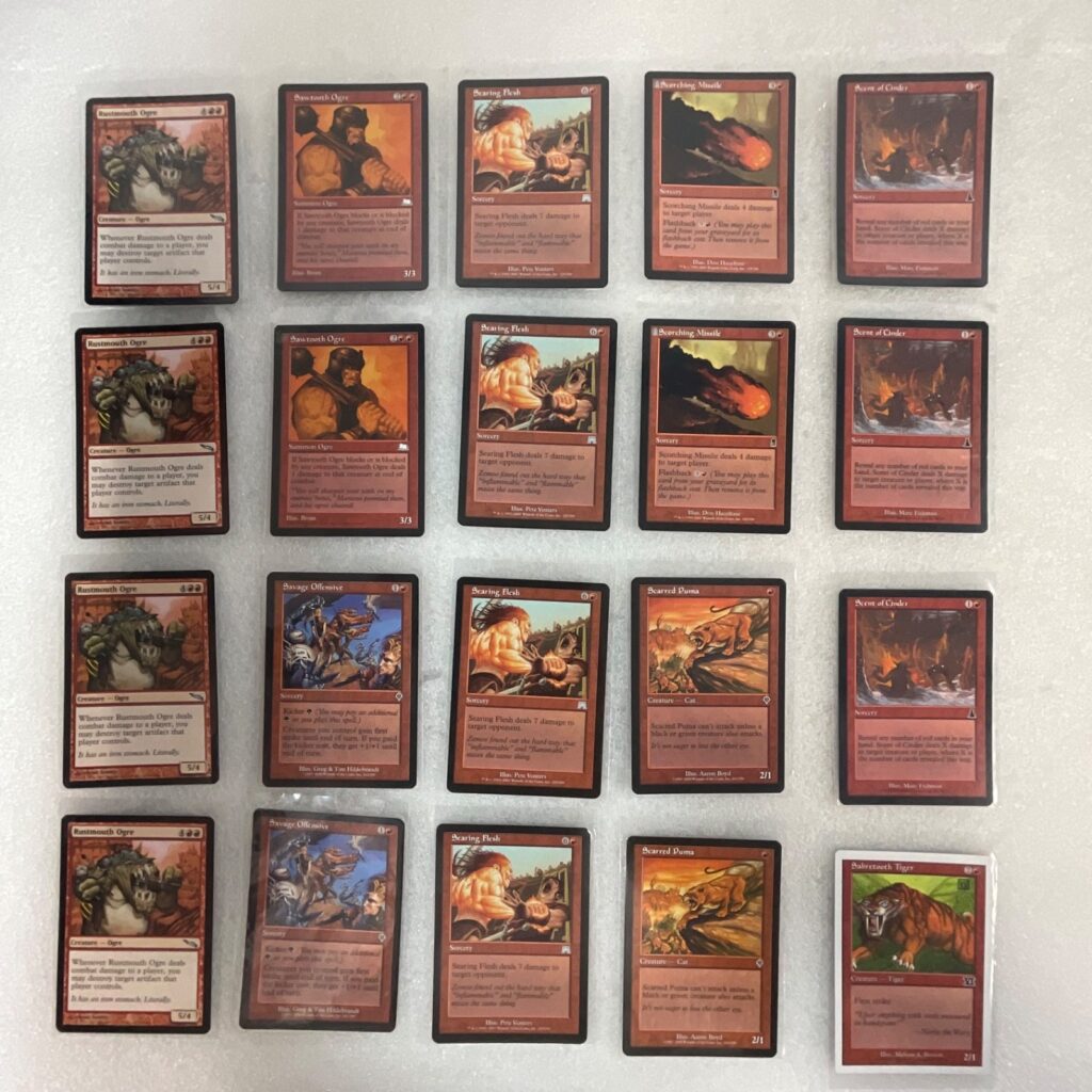 MTG 20 Card Red Lot Rustmouth Ogre Searing Flesh Mixed Sets - Image 1