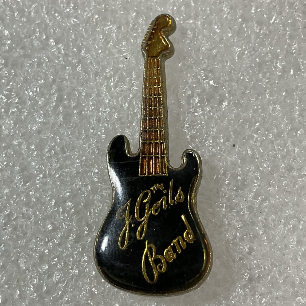 The J Geils Band Black &Gold Guitar Enamel Metal Pin Pinback GnuCollectibles Vtg - Image 1