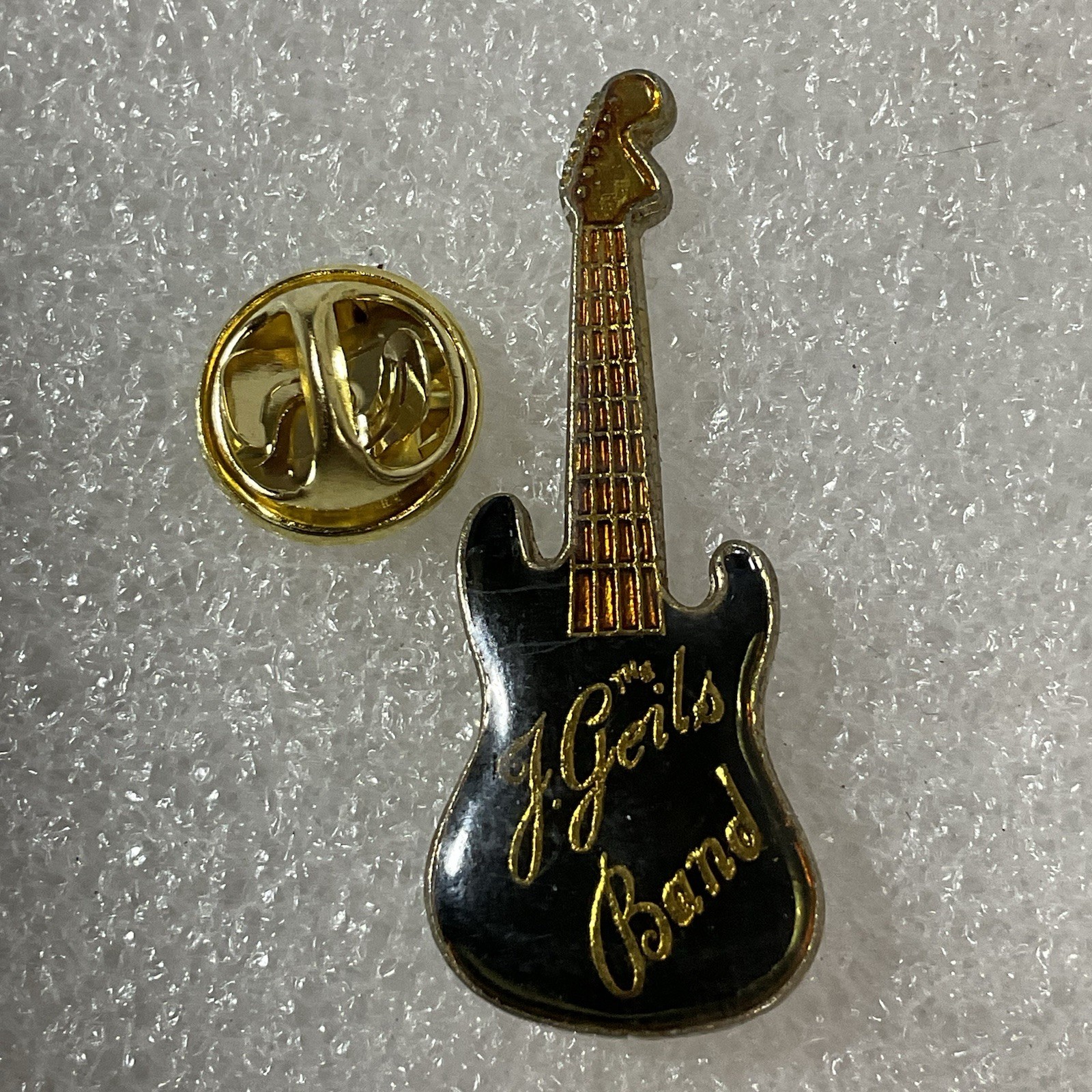 The J Geils Band Black &Gold Guitar Enamel Metal Pin Pinback GnuCollectibles Vtg - Image 3