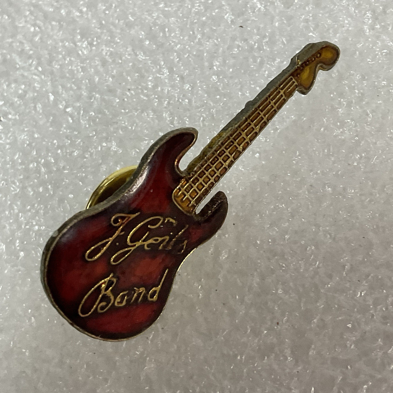 The J Geils Band Vtg Red & Gold Guitar Enamel Metal Pin Pinback GnuCollectibles - Image 4