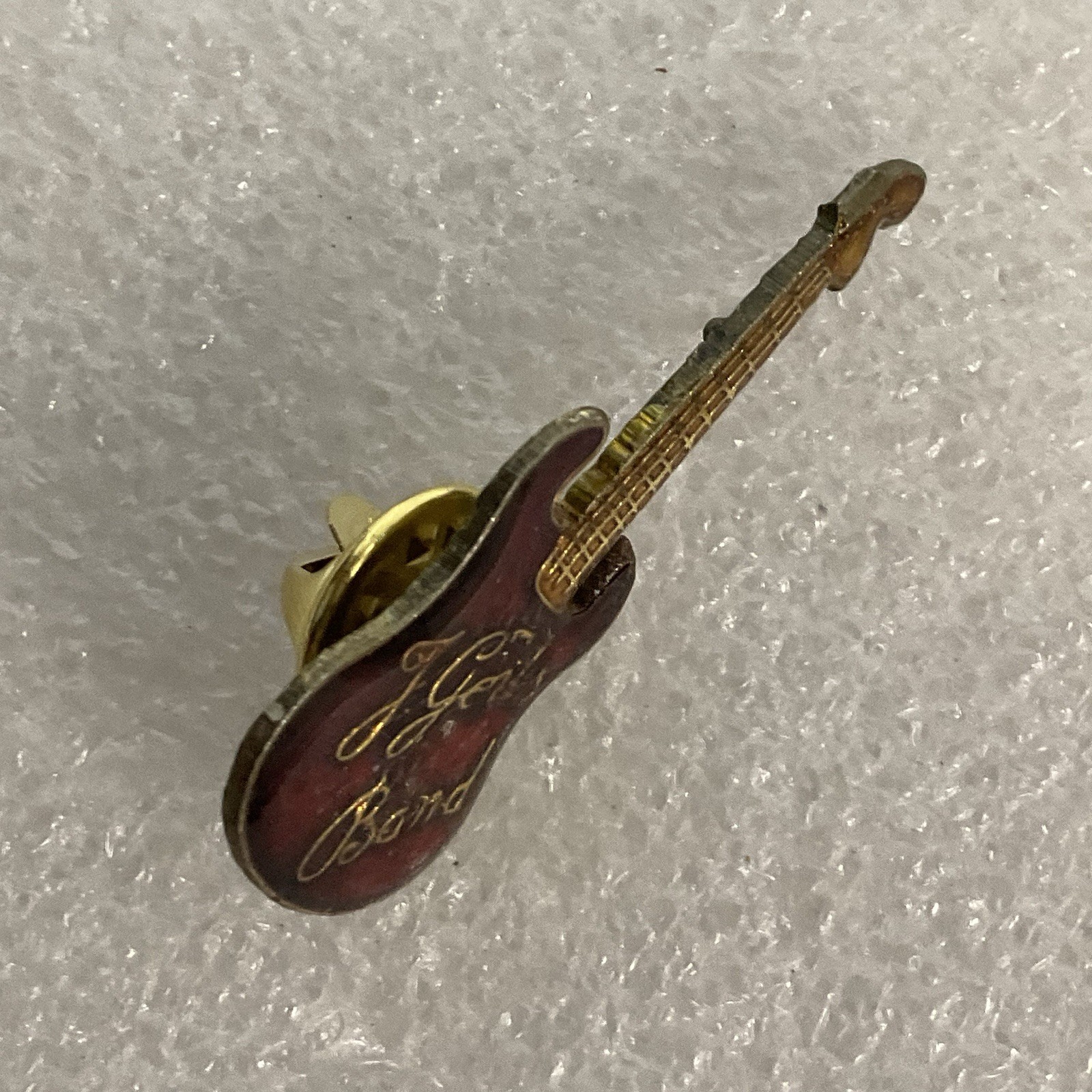 The J Geils Band Vtg Red & Gold Guitar Enamel Metal Pin Pinback GnuCollectibles - Image 3