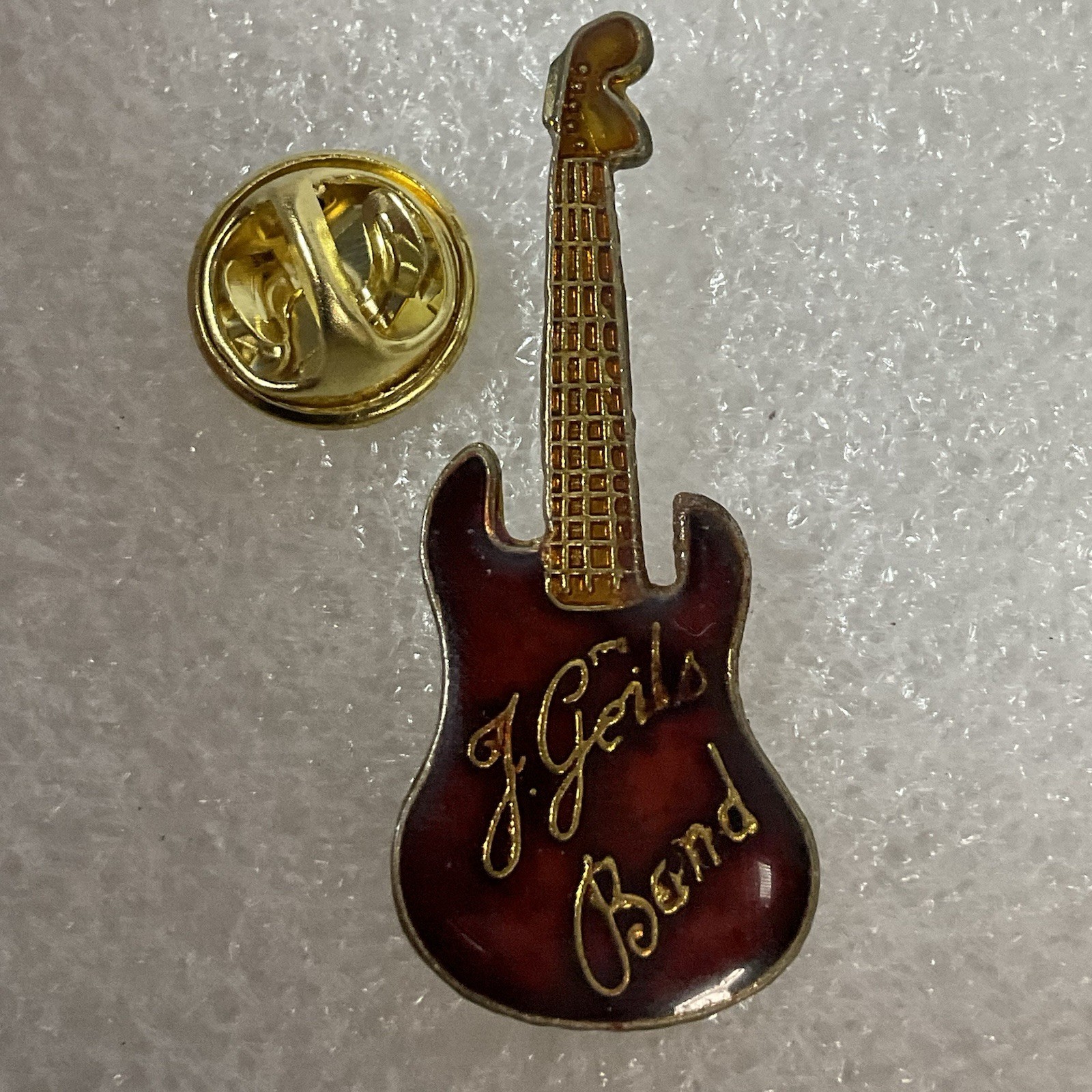 The J Geils Band Vtg Red & Gold Guitar Enamel Metal Pin Pinback GnuCollectibles - Image 7