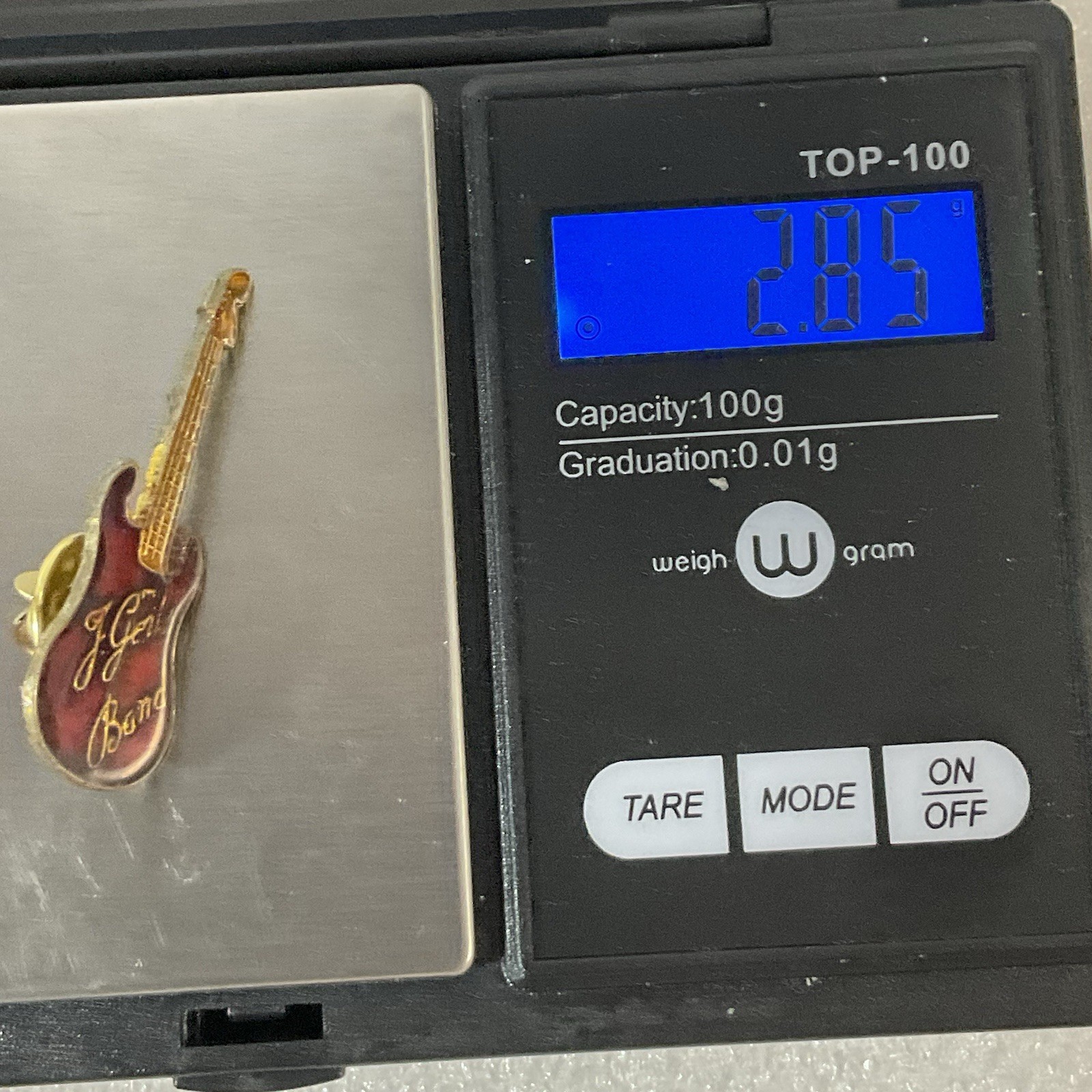 The J Geils Band Vtg Red & Gold Guitar Enamel Metal Pin Pinback GnuCollectibles - Image 9