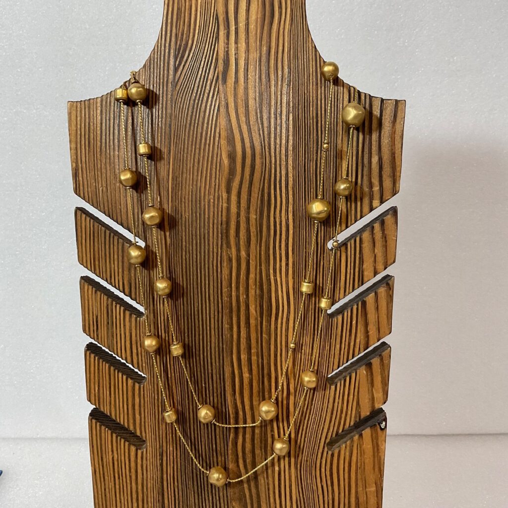 Anne Klein 42in Gold Tone Beaded Necklace Multi Strand Chain Modern Classic - Image 1
