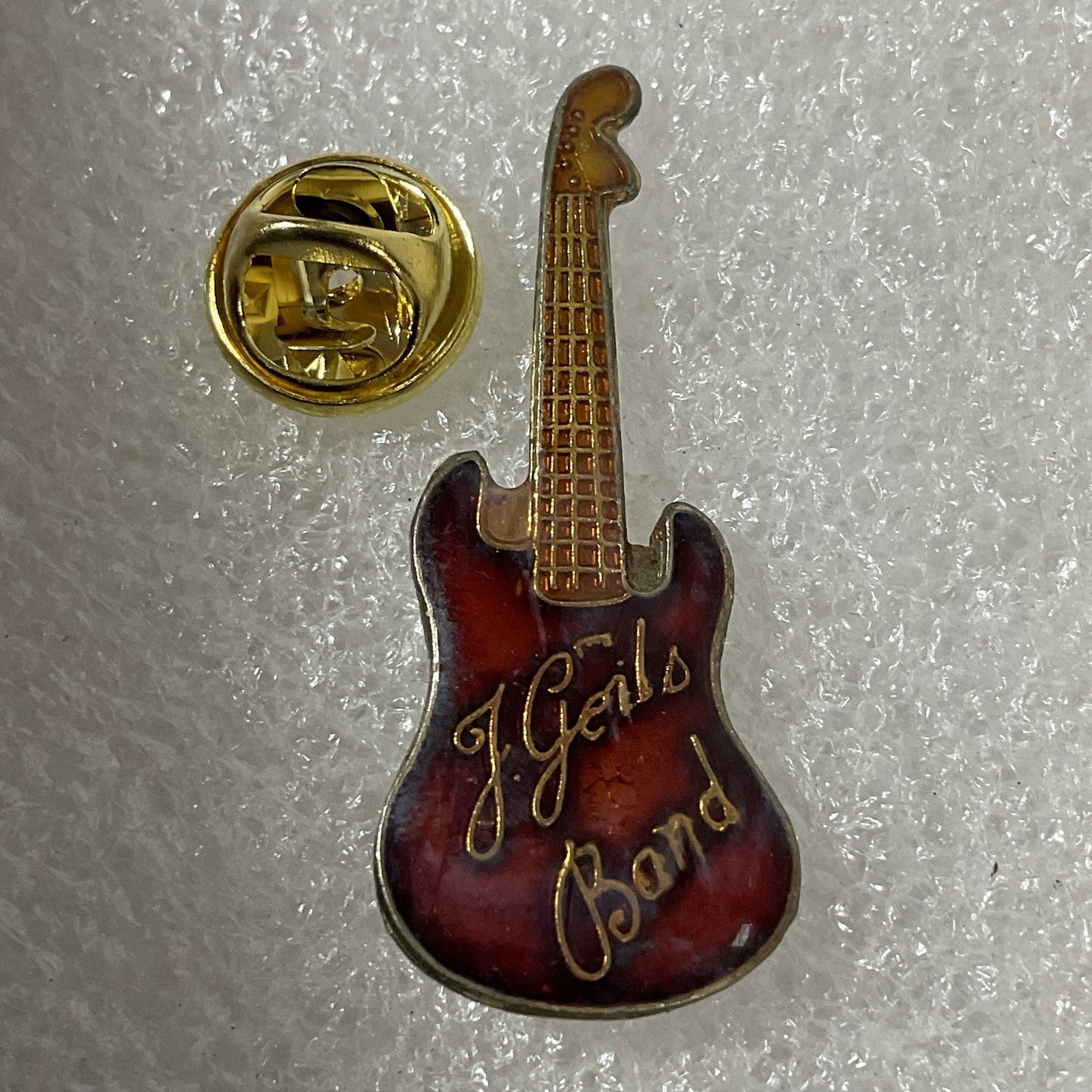 The J Geils BandRed & Gold Guitar Vtg Enamel Metal Pin Pinback GnuCollectibles - Image 3