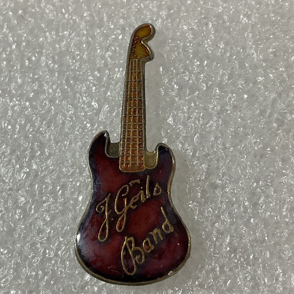 The J Geils BandRed & Gold Vtg Guitar Enamel Metal Pin Pinback GnuCollectibles - Image 1