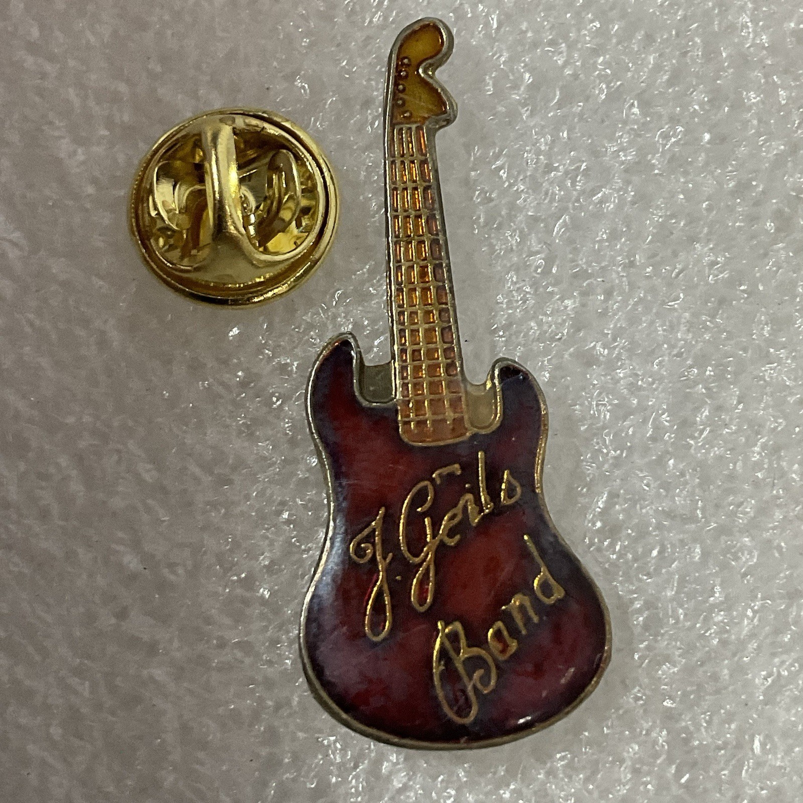 The J Geils BandRed & Gold Vtg Guitar Enamel Metal Pin Pinback GnuCollectibles - Image 3