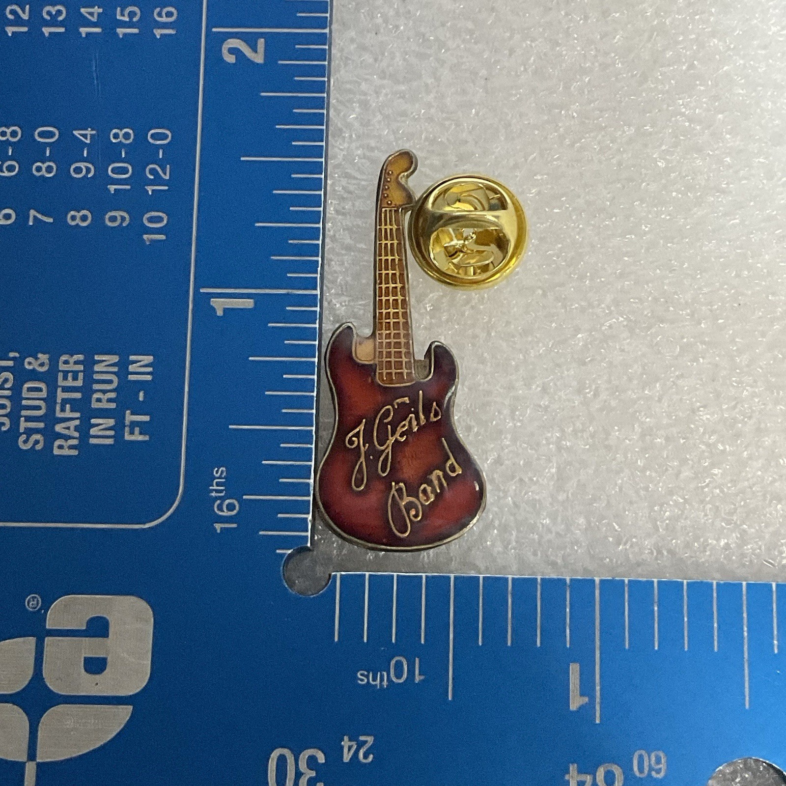 The J Geils BandRed & Gold Guitar Vtg Enamel Metal Pin Pinback GnuCollectibles - Image 7