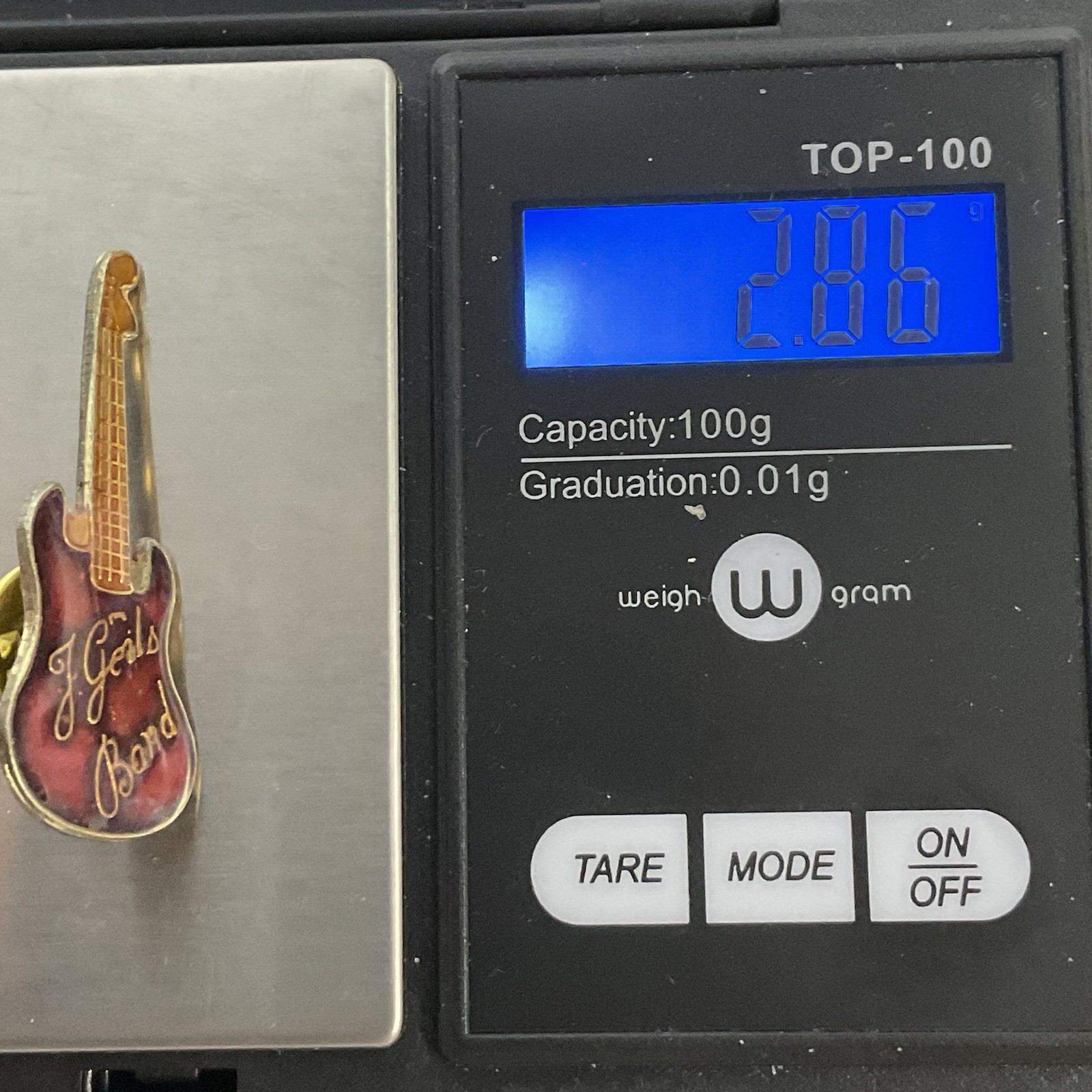 The J Geils BandRed & Gold Guitar Vtg Enamel Metal Pin Pinback GnuCollectibles - Image 9