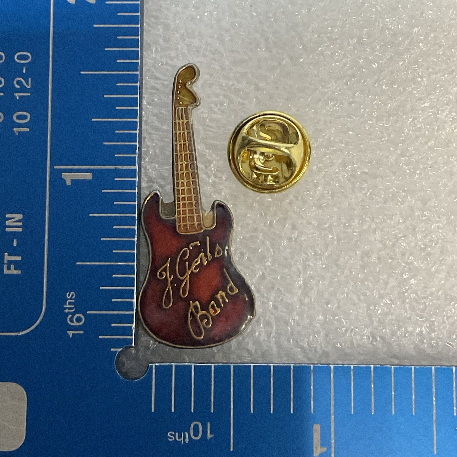 The J Geils BandRed & Gold Vtg Guitar Enamel Metal Pin Pinback GnuCollectibles - Image 7