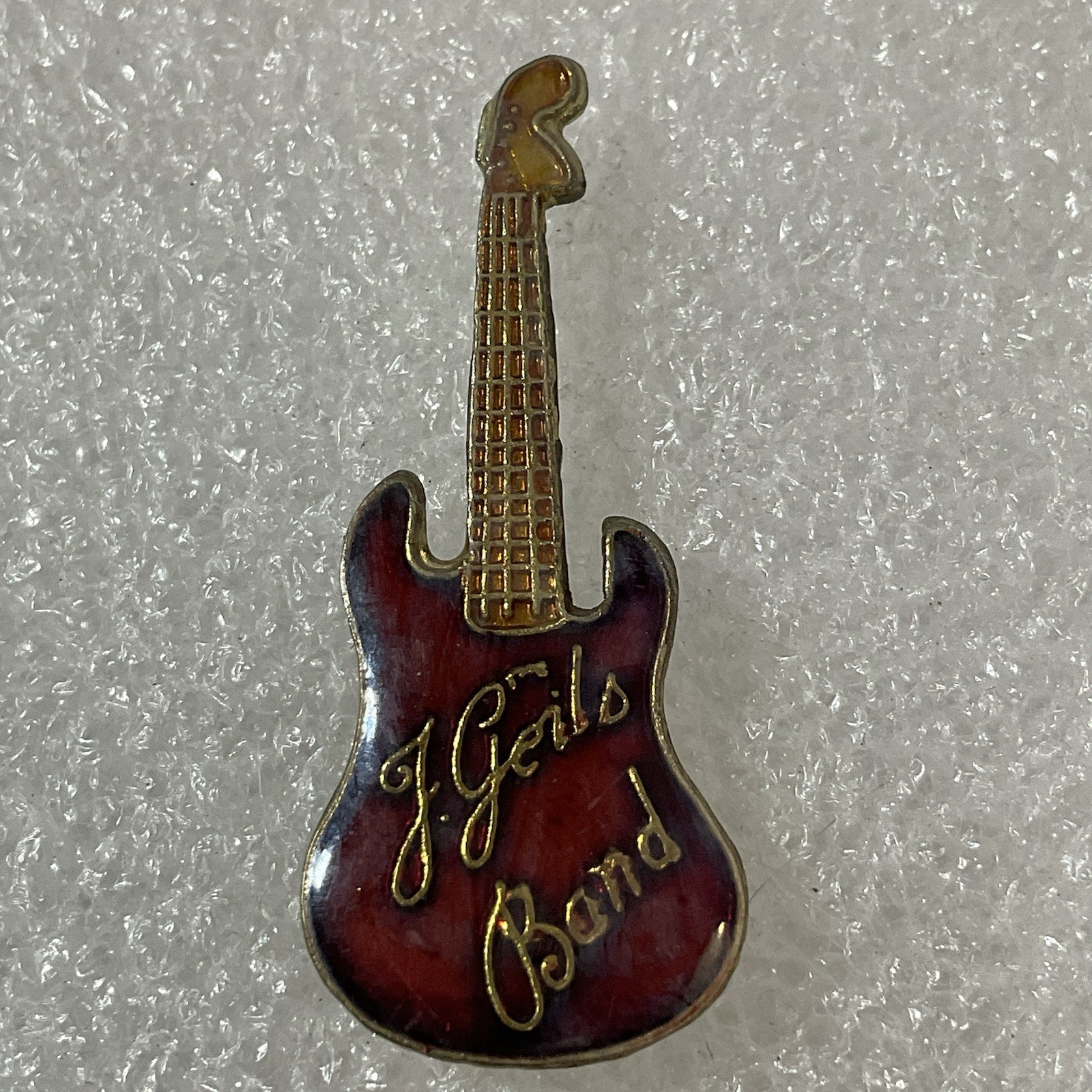 The J Geils BandRed & Gold Guitar Enamel Metal Pin Vtg Pinback GnuCollectibles - Image 1