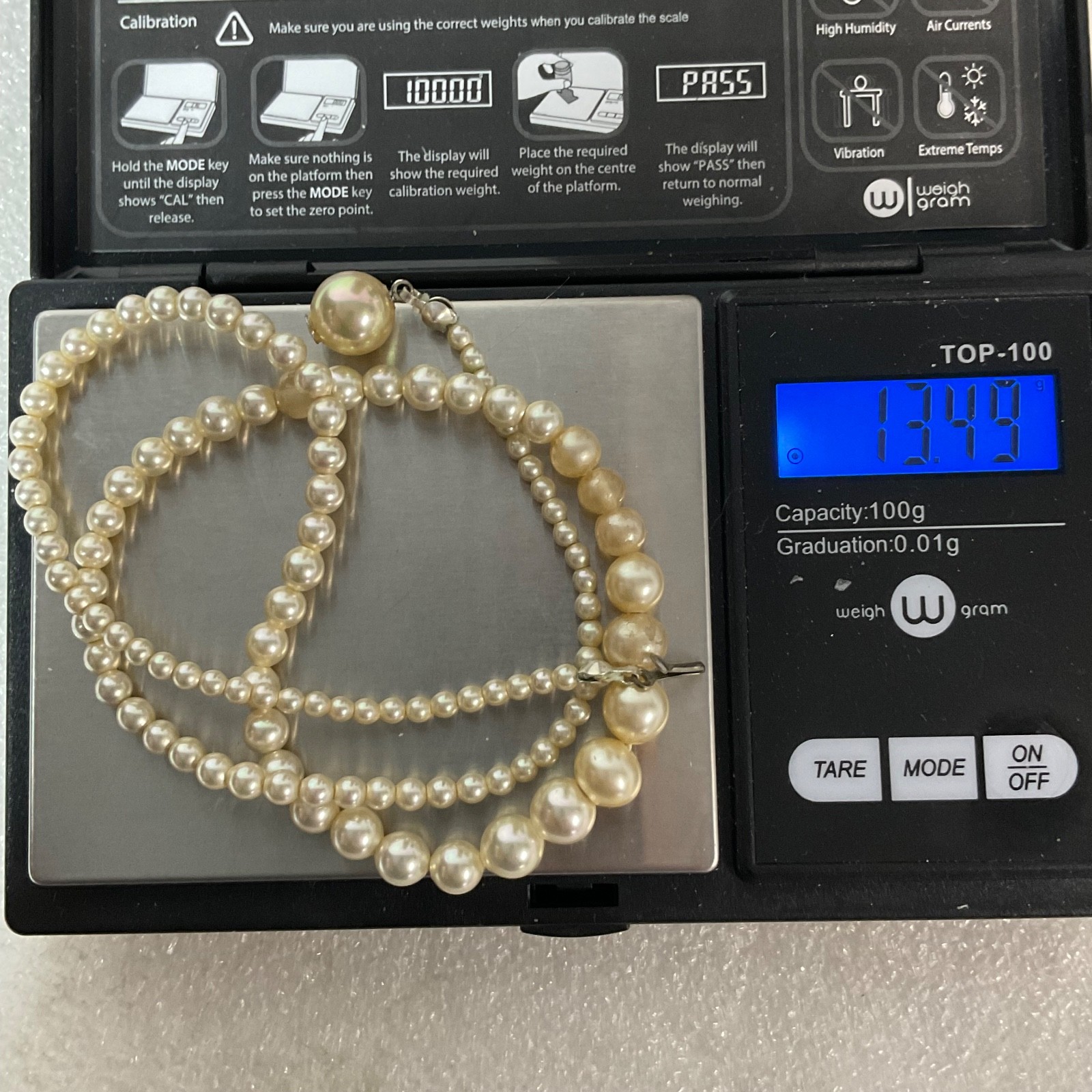 Vintage 17in Faux Pearl Necklace with Silver Tone Clasp 13.49g Classic Elegance - Image 8